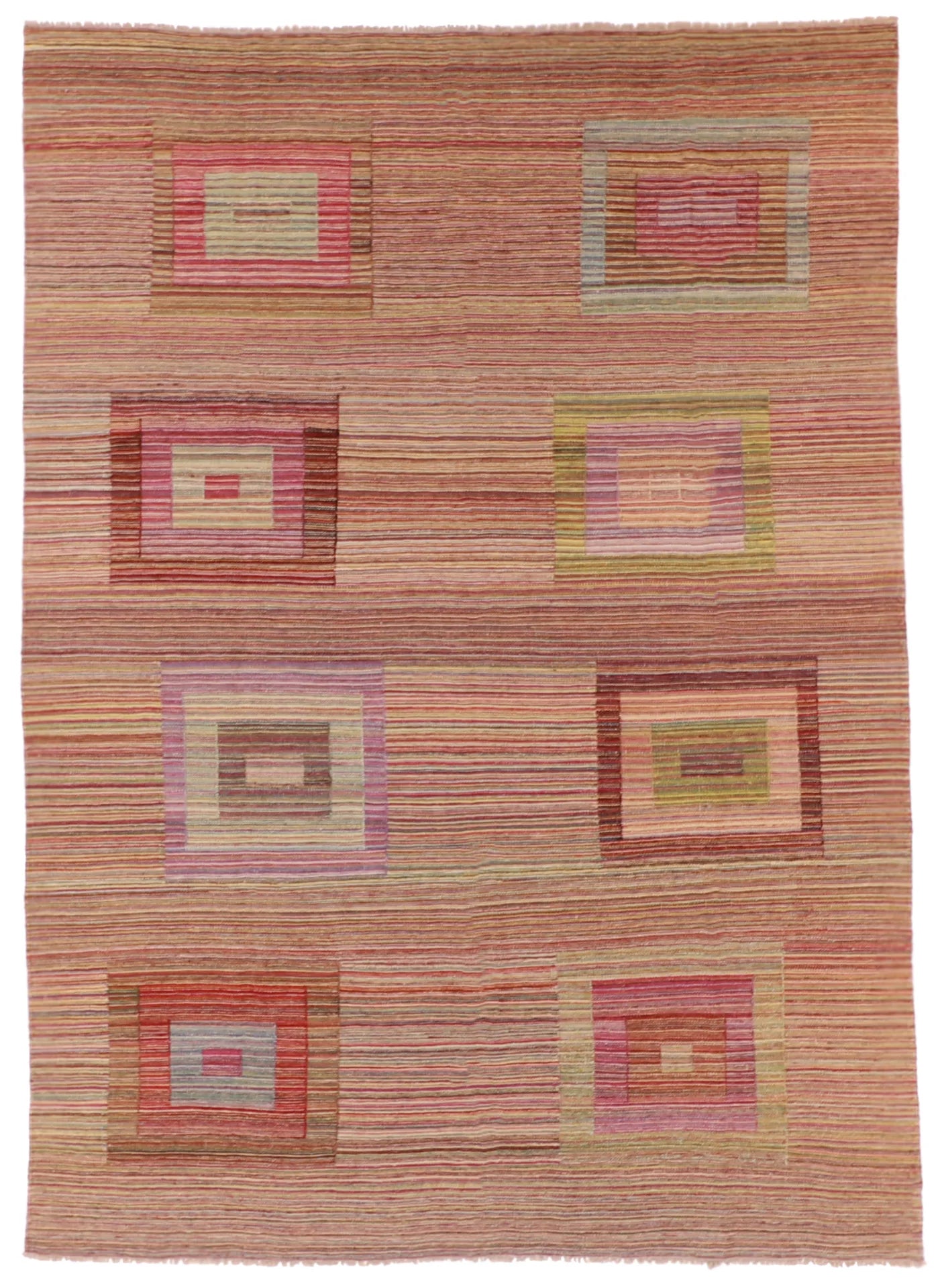 6.9 x 9.5 - Kilim Fine Geometric Rectangle - Finest Hand-Made Quality Wool — 56873
