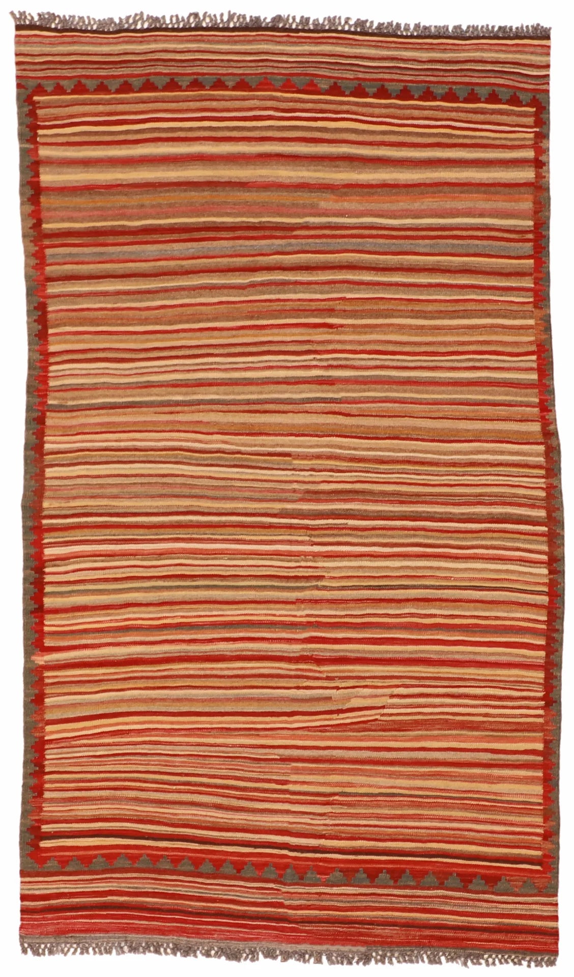 4 x 6.9 - Kilim Fine All Over Rectangle - Finest Hand-Made Quality Wool — 56880