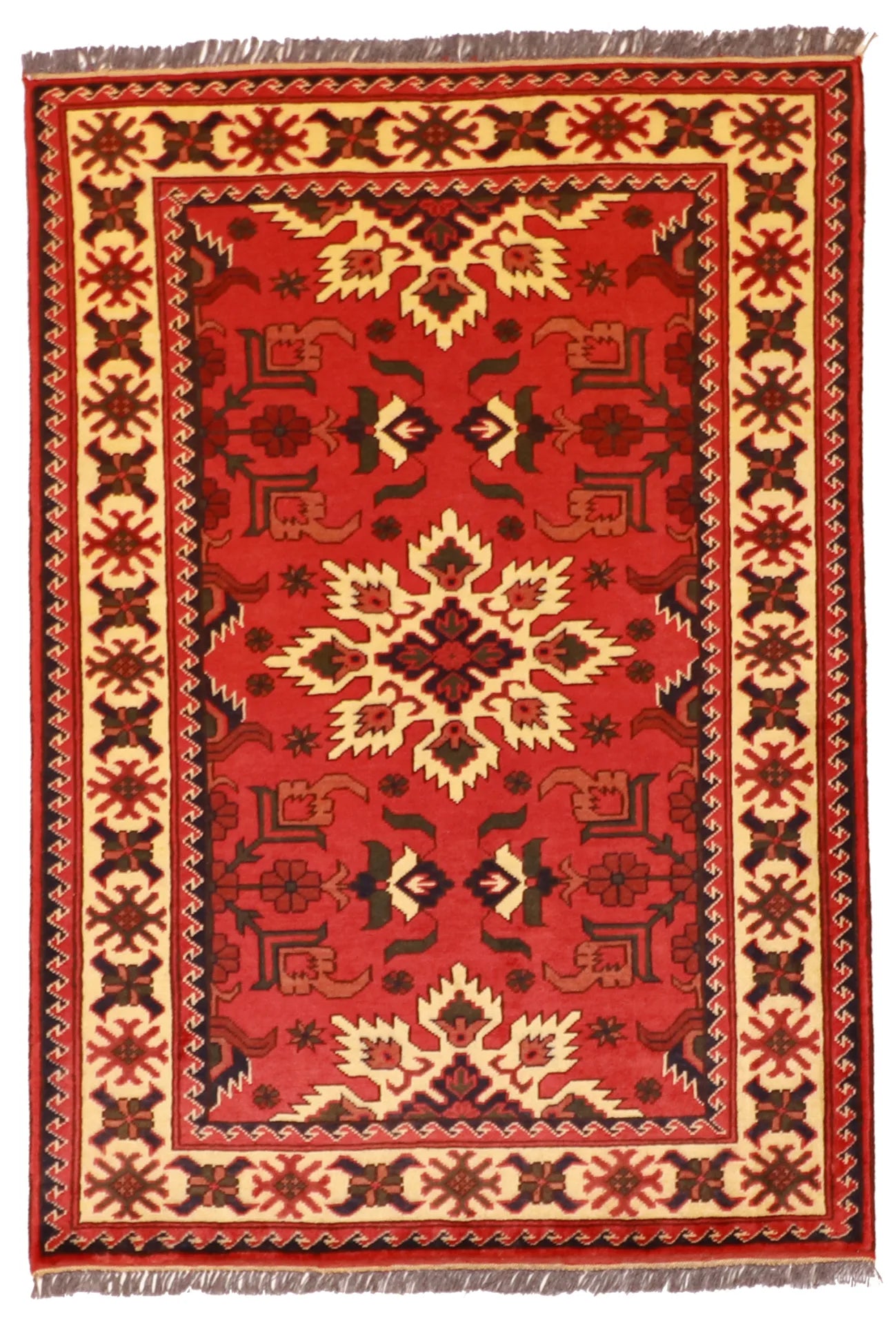 3.5 x 5.1 - Heriz Wool Geometric Rectangle - Finest Hand-Knotted Quality Wool — 57088