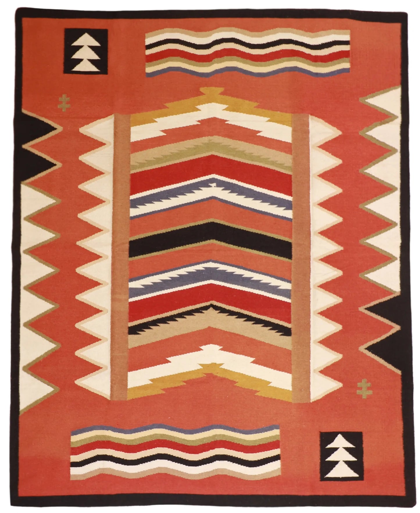 7.10 x 9.10 - Navajo Fine/Wool Geometric Rectangle - Finest Hand-Made Quality Wool - 57388