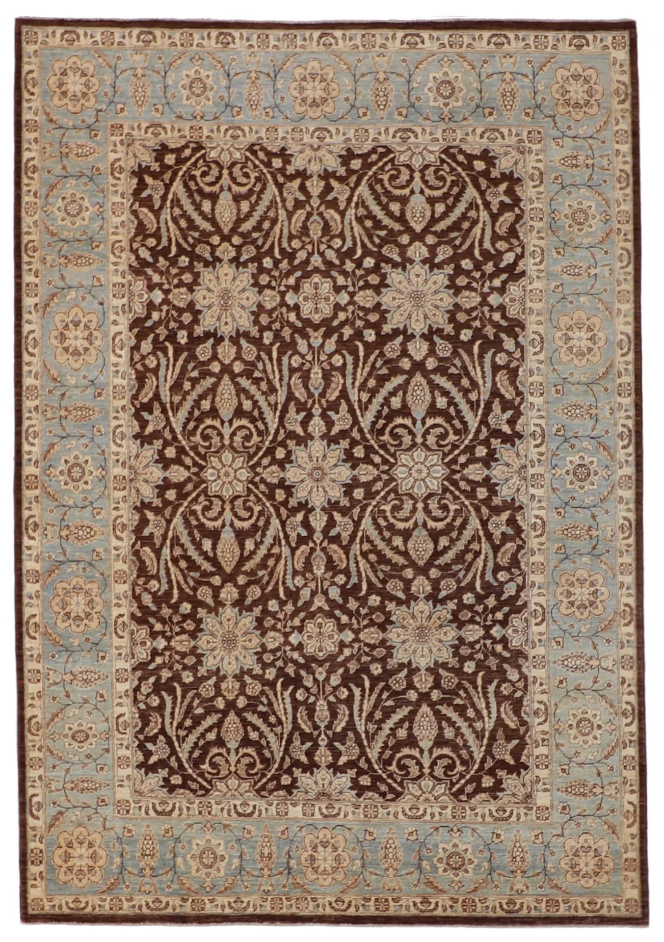 6.1 x 8.9 - Frahan Wool Traditional Rectangle - Finest Hand-Knotted Quality Wool — 57437