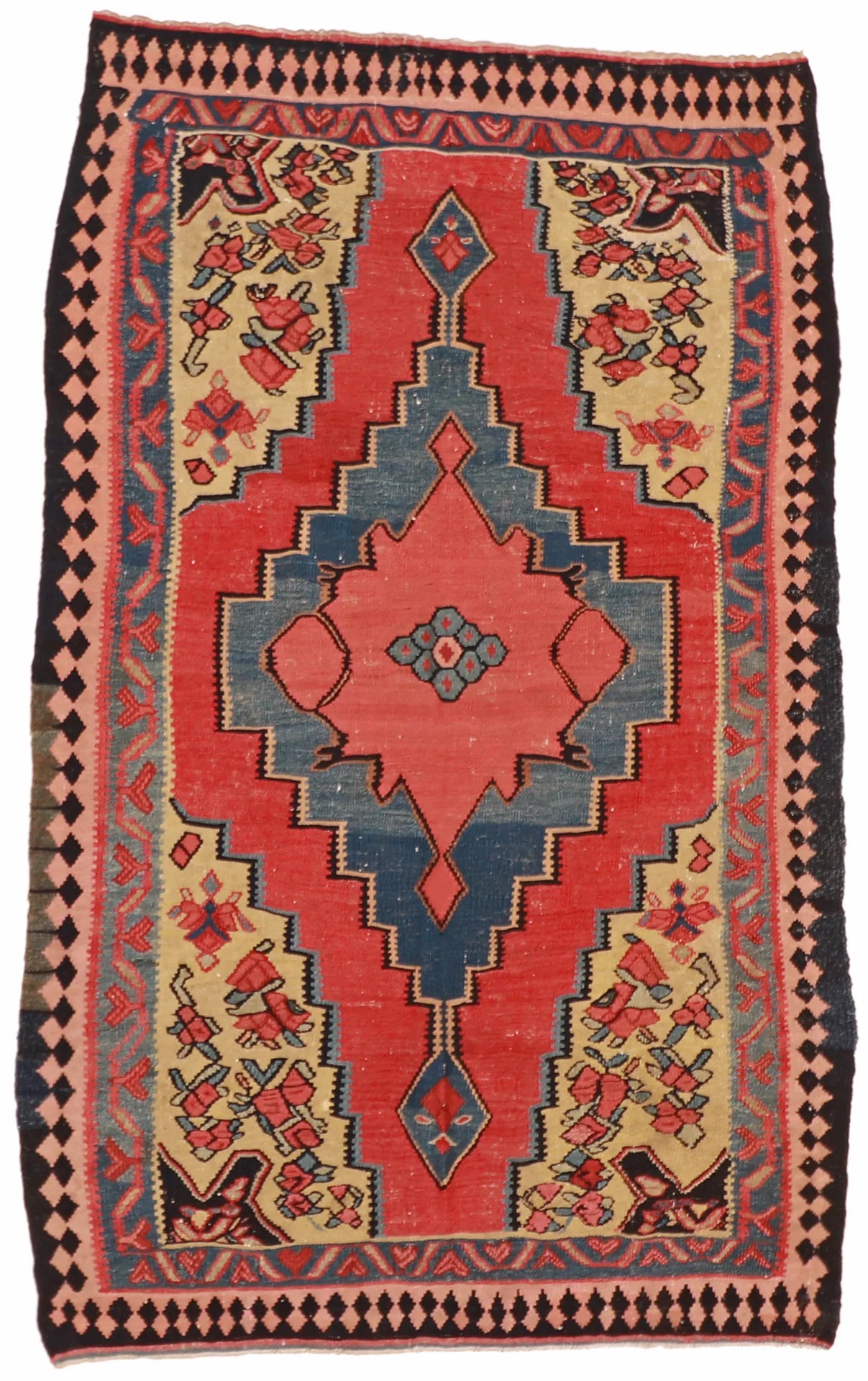 4.4 x 7 - Seneh Fine Geometric Rectangle - Finest Hand-Made Quality Wool — 57628