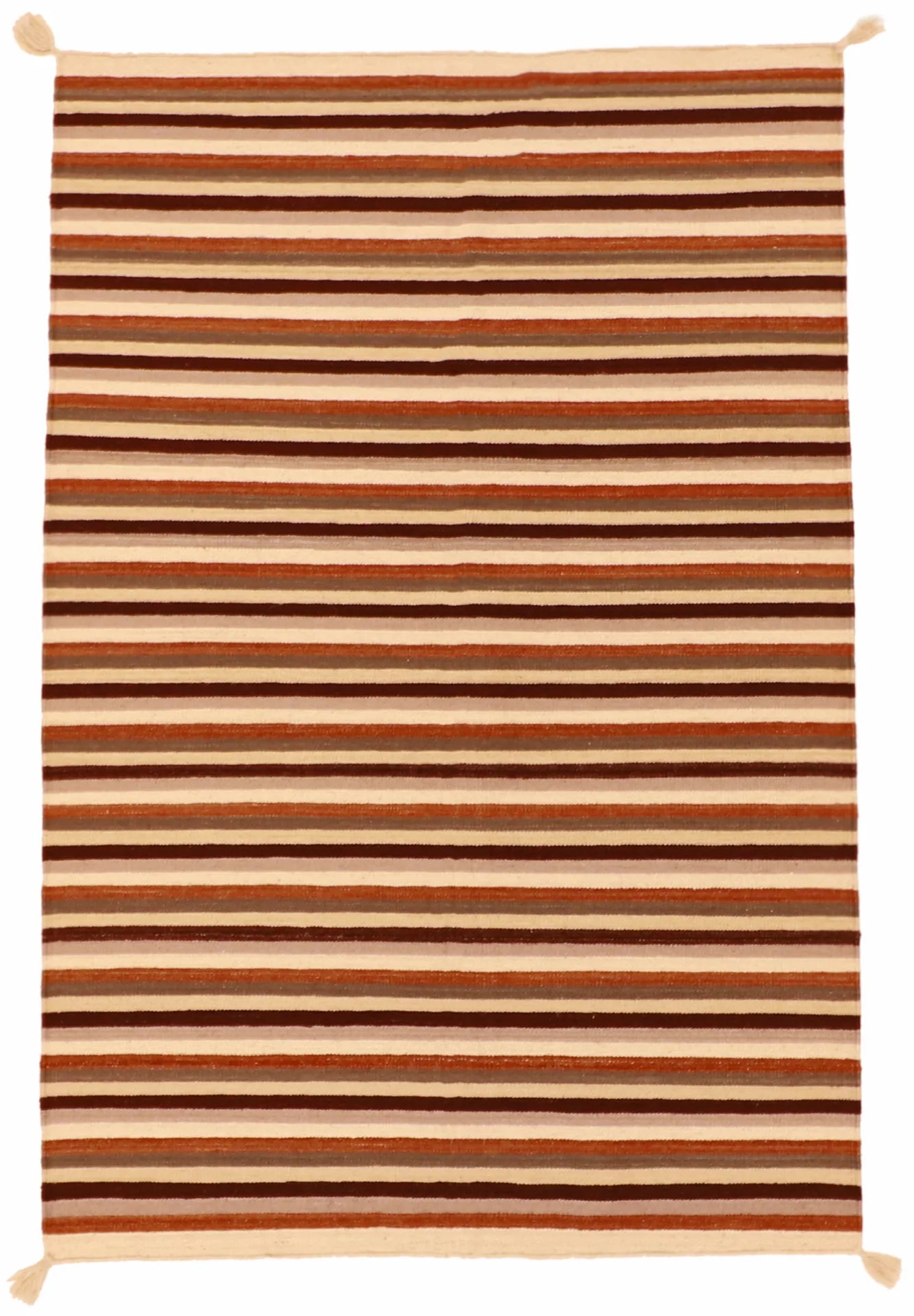 4 x 6 - Navajo Wool Geometric Rectangle - Finest Hand-Made Quality Wool — 57750