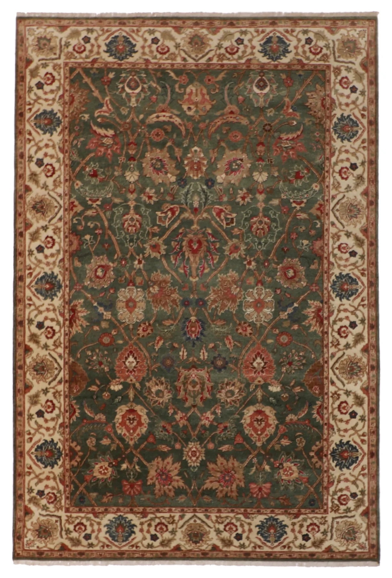 6 x 8.1 - Tabriz Wool All Over Rectangle - Hand Woven Rug — 57919