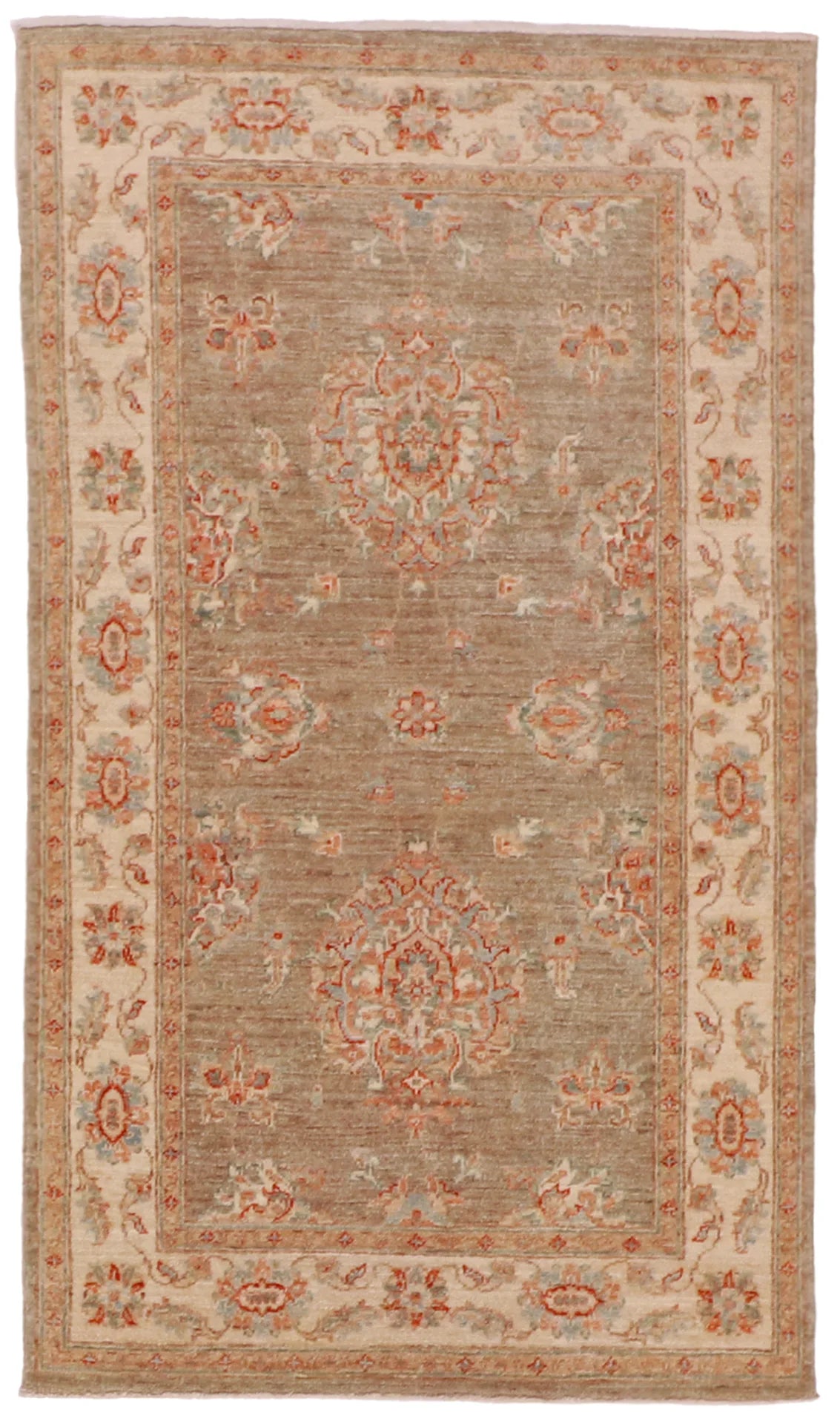 3 x 5 - Qum Wool All Over Rectangle - Finest Hand-Knotted Quality Wool — 58087