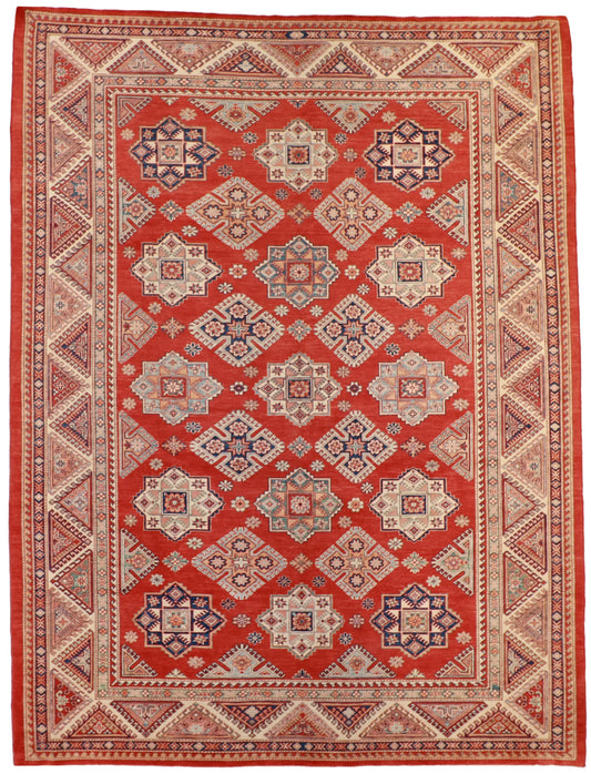 10.4 x 13.9 - Shirvan Wool Traditional Rectangle - Finest Hand-Knotted Quality Wool — 58134