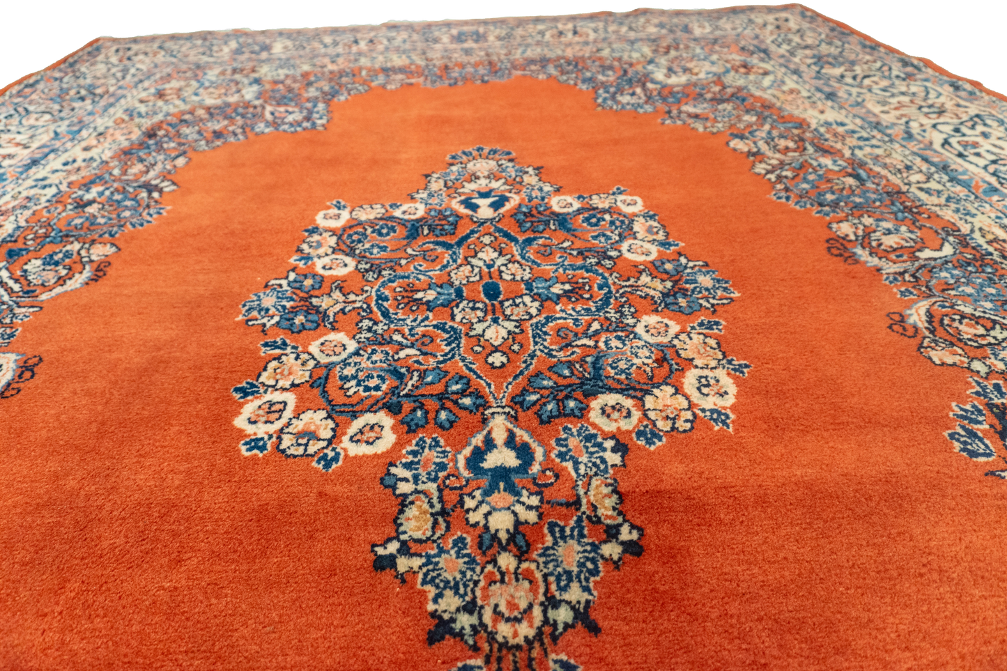 W 6.8 L 9.10 Sarouk S. Antique 100% Wool Hand-Woven Floral Design - 58358