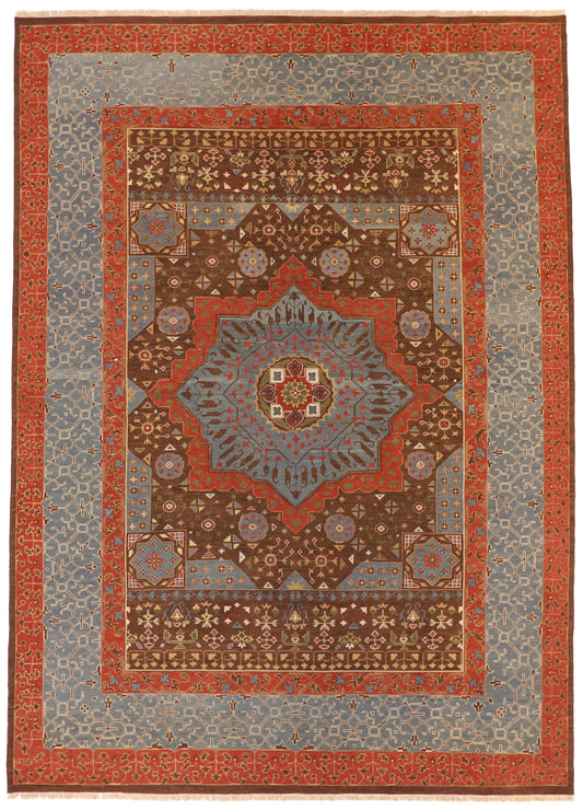 9.10 x 13.8 - Heriz Fine/Wool Geometric Rectangle - Finest Hand-Knotted Quality Wool — 58361