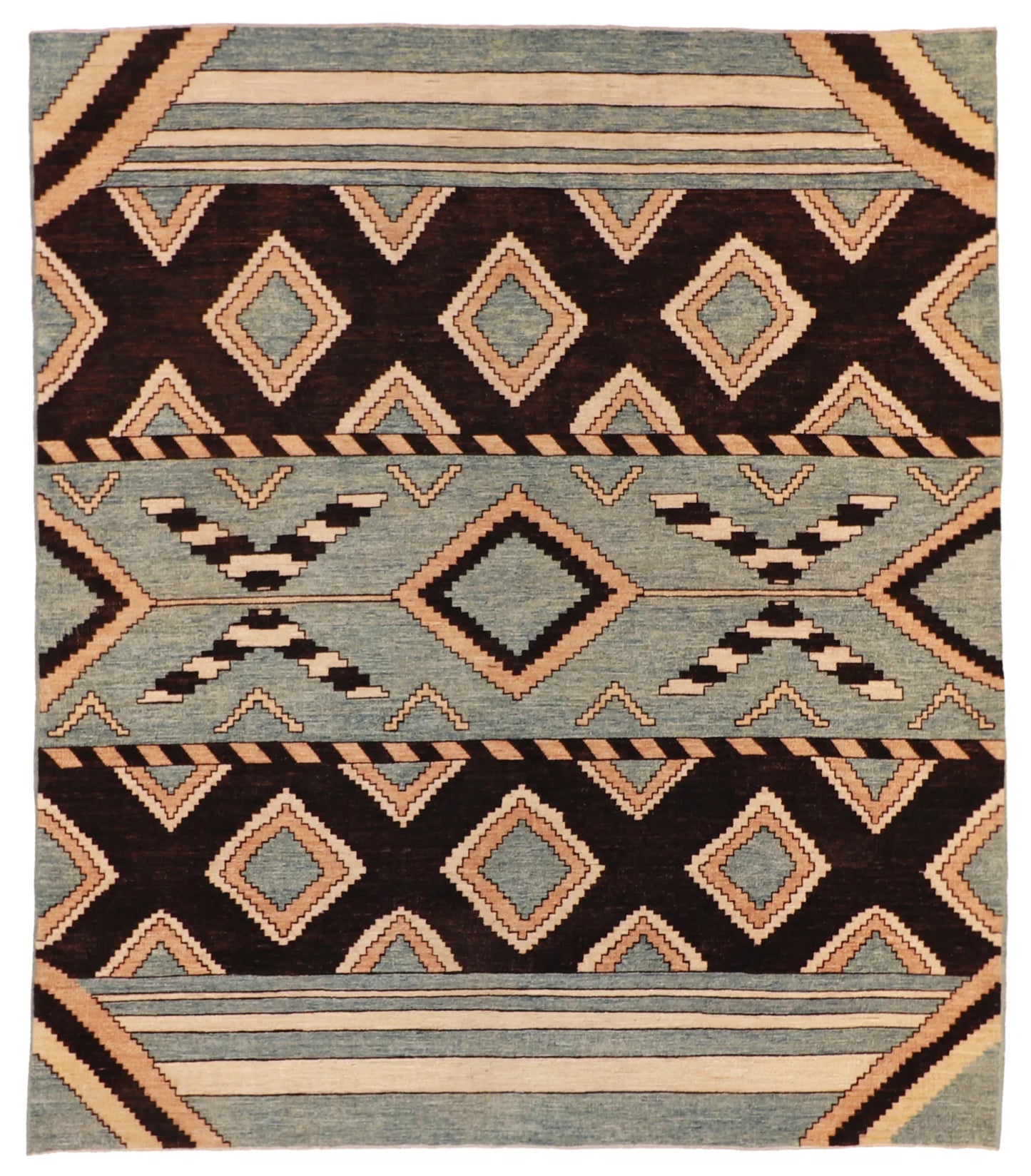 8.5 x 9.10 - Mountain Modern Wool Western Rectangle - Finest Hand-Knotted Quality Wool — 58798