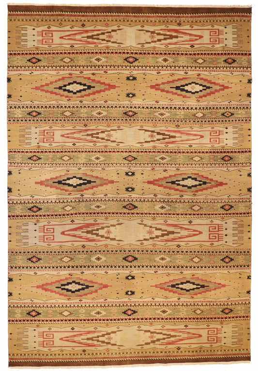 12 x 18 - Modern Fine/Wool Geometric Rectangle - Hand Woven Rug — 58862