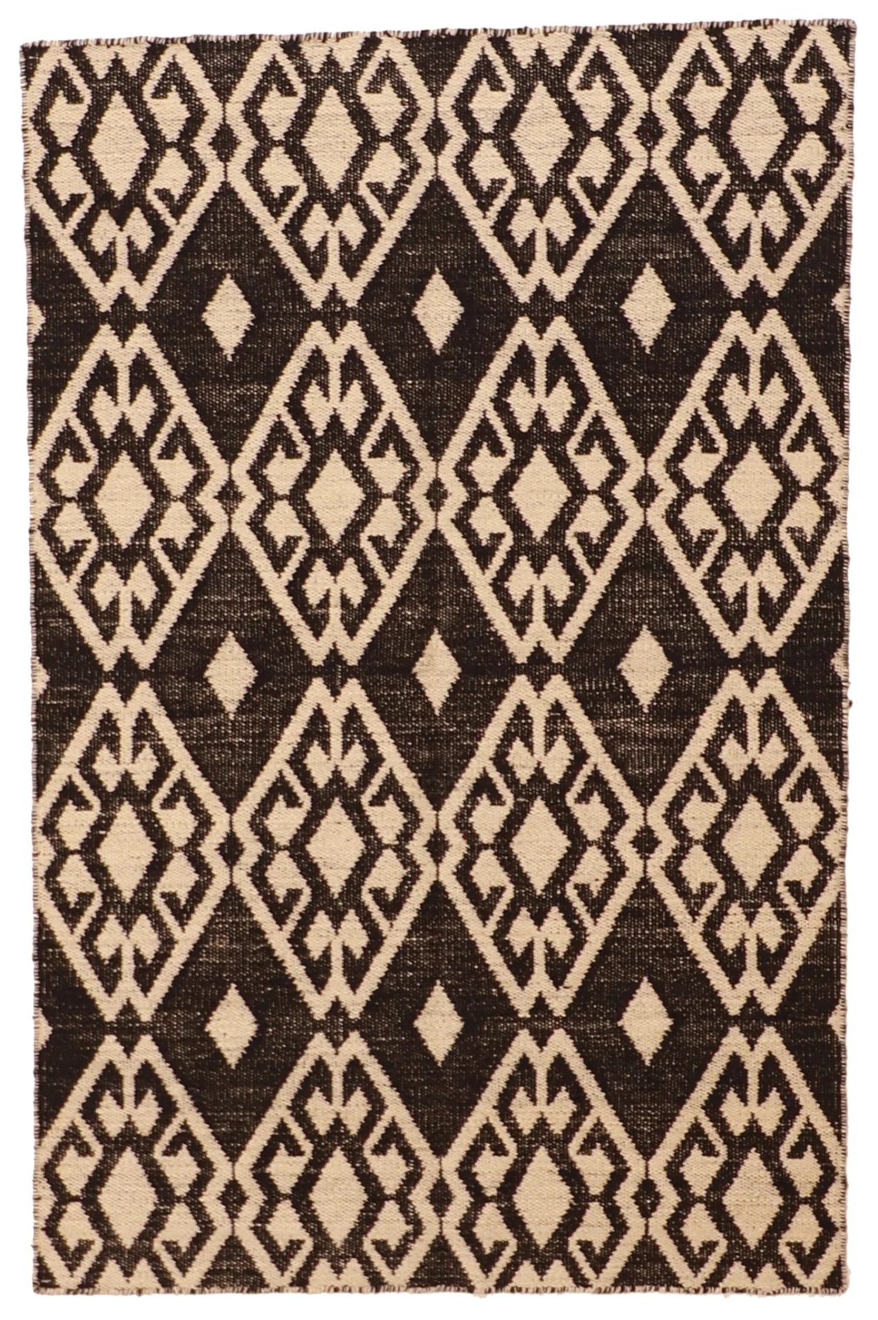3.7 x 5.6 - Kilim Fine All Over Rectangle - Finest Hand-Made Quality Wool — 58898