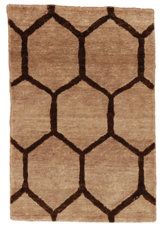 2 x 3 - Modern Silk All Over Rectangle - Finest Hand-Knotted Quality — 58938