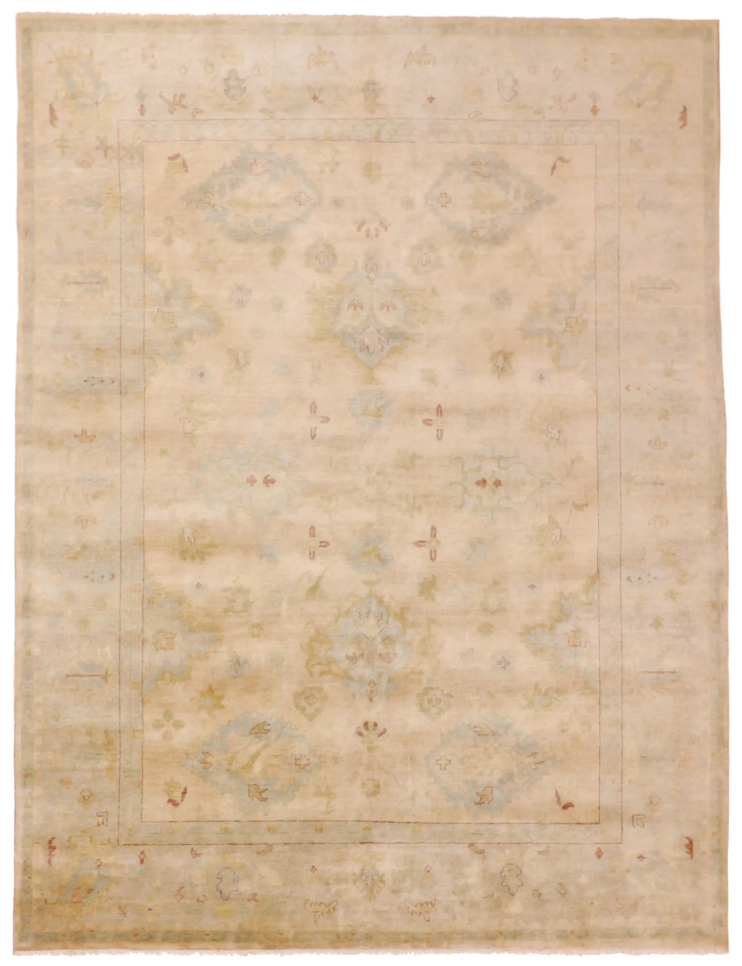 8.11 x 11.9 - Oushak Wool All Over Rectangle - Hand Woven Rug — 58975