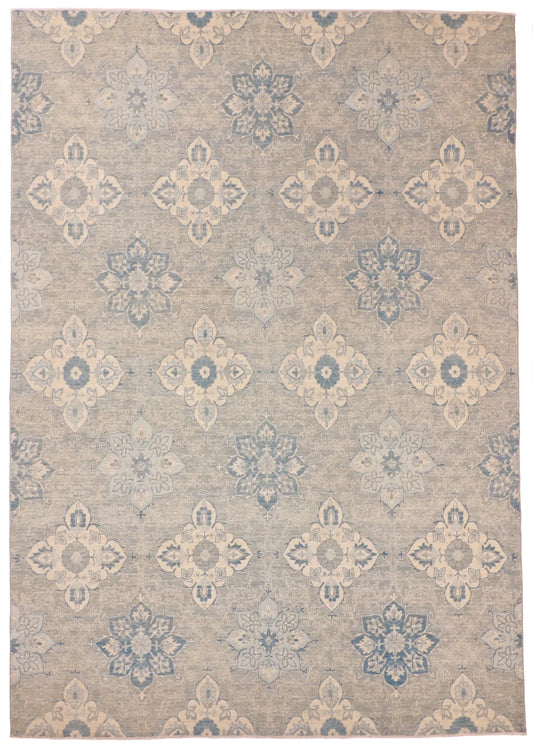 8.9 x 12.6 - Modern Wool Contemporary Rectangle - Finest Hand-Knotted Quality Wool — 59279