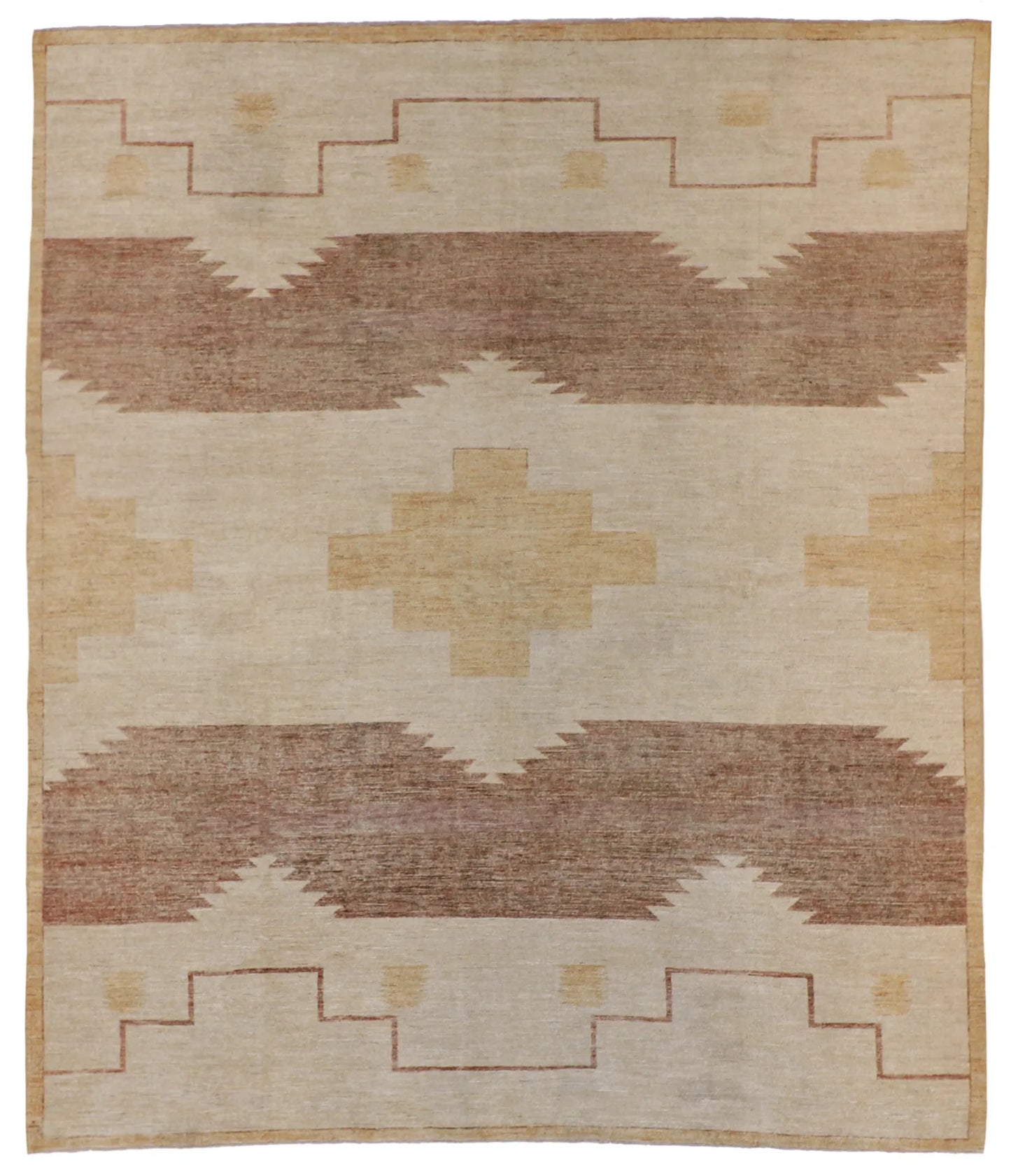8.5 x 9.9 - Navajo Wool Western Rectangle - Finest Hand-Knotted Quality Wool — 59482