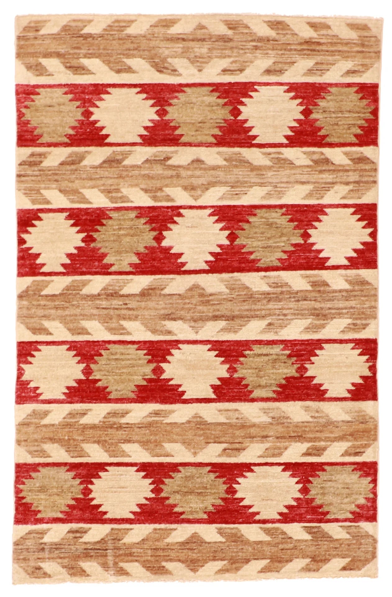 3.2 x 5 - Navajo Wool All Over Rectangle - Finest Hand-Knotted Quality Wool — 59610