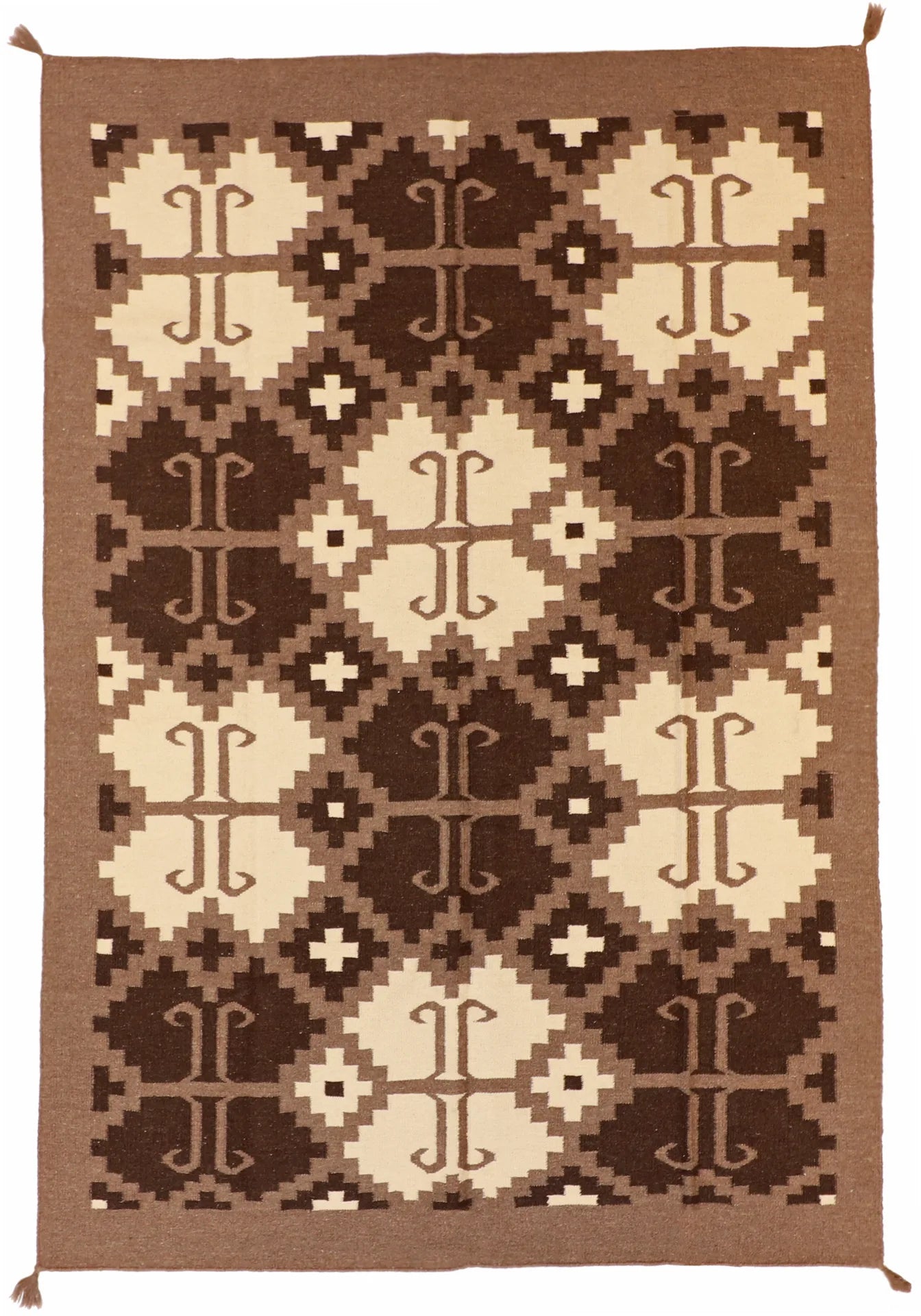 6 x 9- Navajo Fine/Wool All Over Rectangle - Finest Hand-Made Quality Wool — 59693