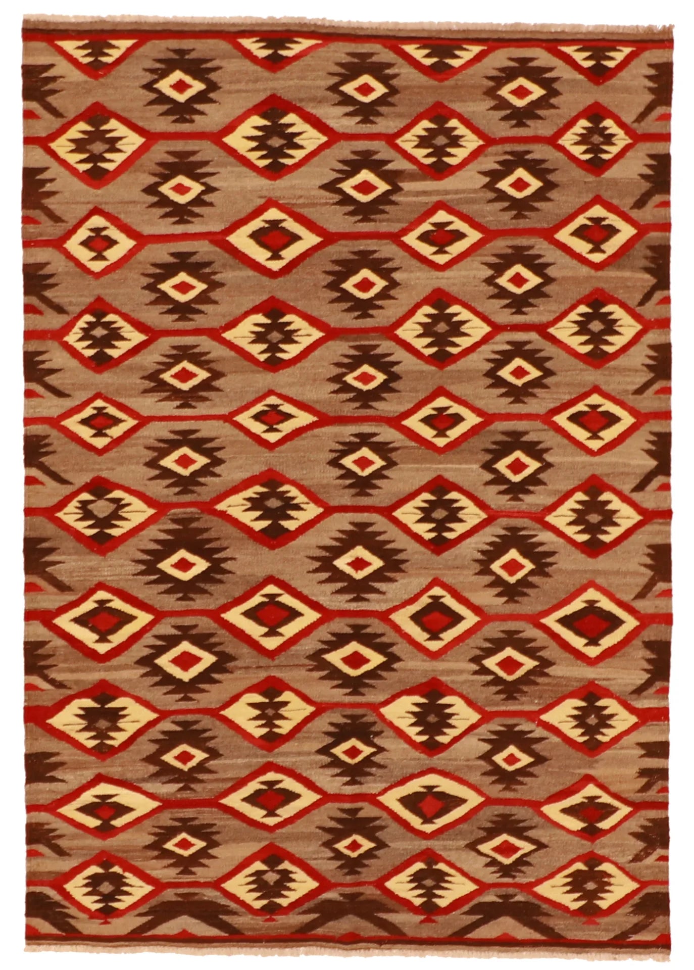 3.7 x 5.1 - Modern Fine/Wool All Over Rectangle - Finest Hand-Made Quality Wool — 59777