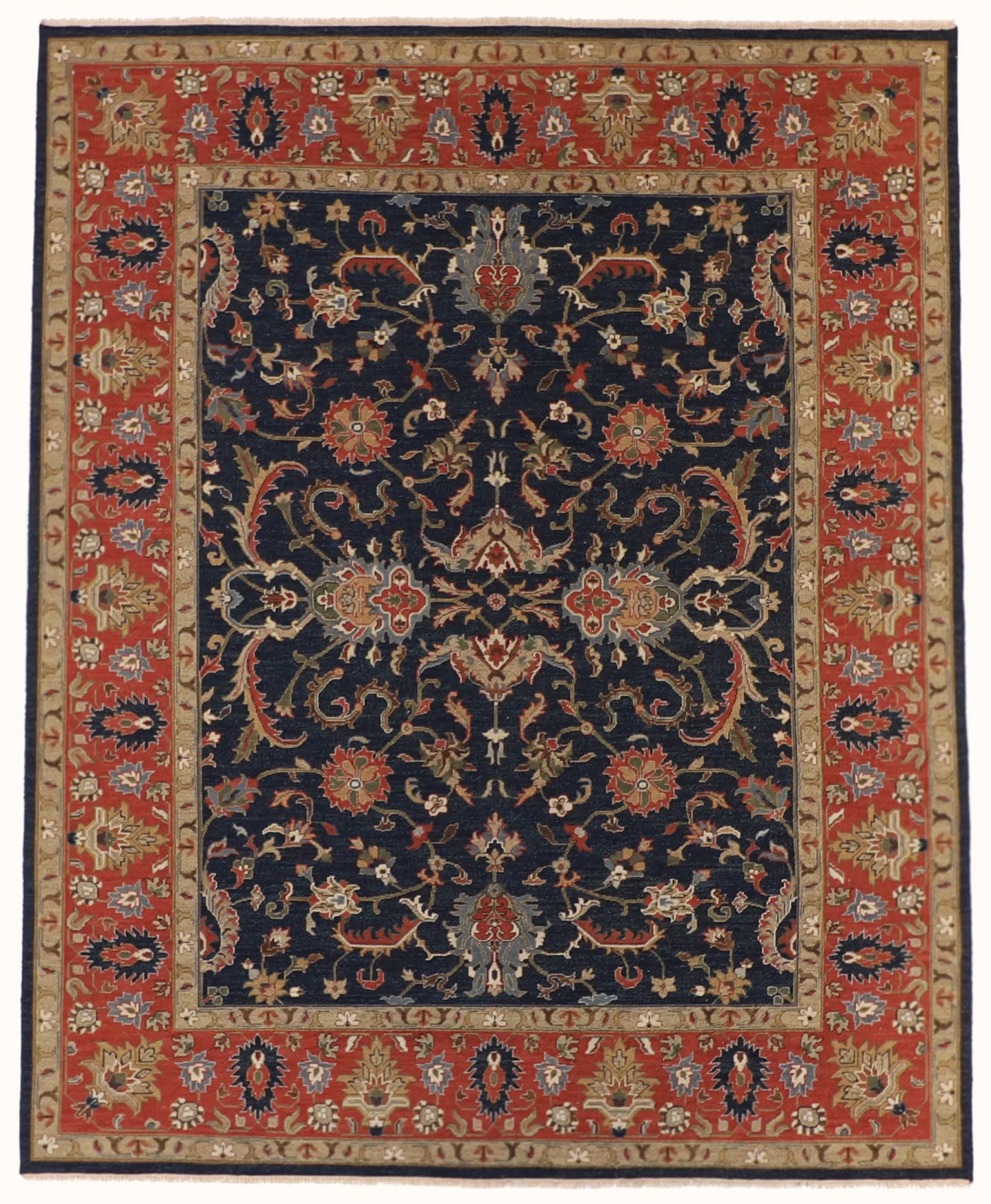 8.2 x 10 - Mahal Wool Traditional Rectangle - Finest Hand-Knotted Quality Wool — 59942