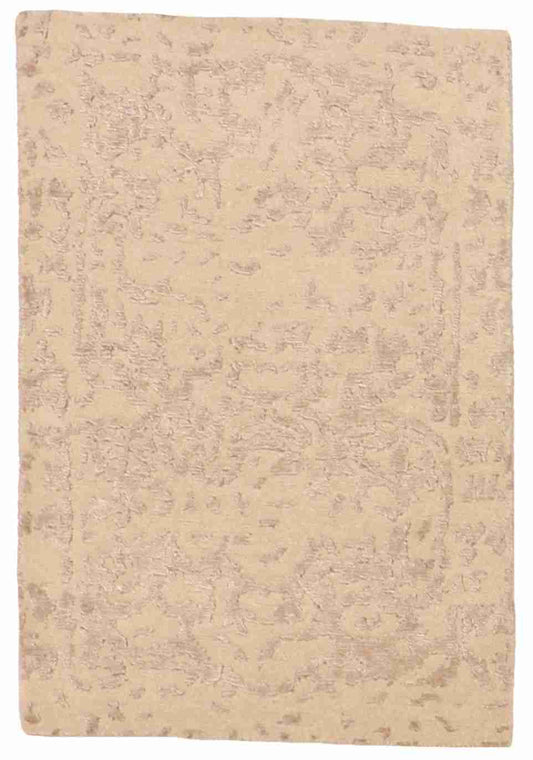 2 x 3 - Modern Fine/Wool/Silk All Over Rectangle - Finest Hand-Knotted Quality Wool/Silk — 60004