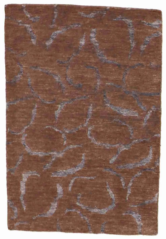 2 x 3 - Modern Silk/Wool All Over Rectangle - Finest Hand-Knotted Quality — 60032