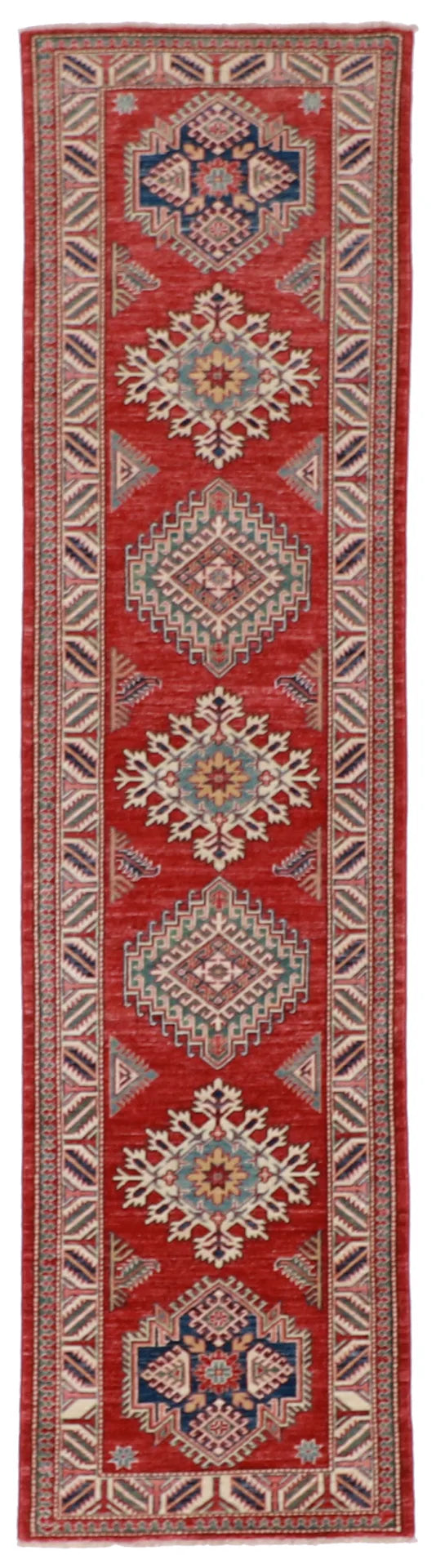 2.6 x 10.6 - Kuba Fine/Wool All Over Rectangle - Finest Hand-Knotted Quality Wool — 60164