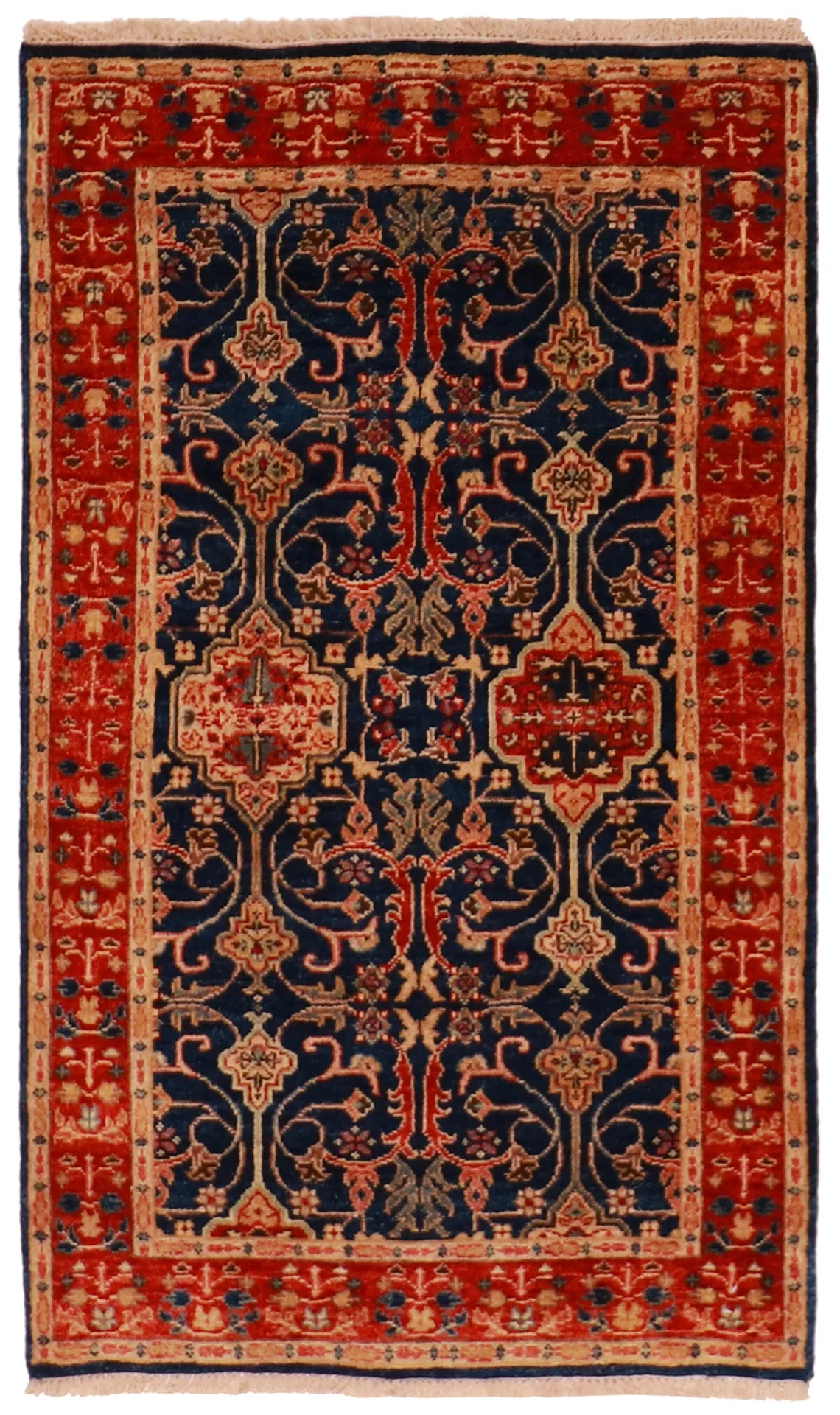 2.11 x 4.11 - Isfahan Wool All Over Rectangle - Finest Hand-Knotted Quality Wool — 60297