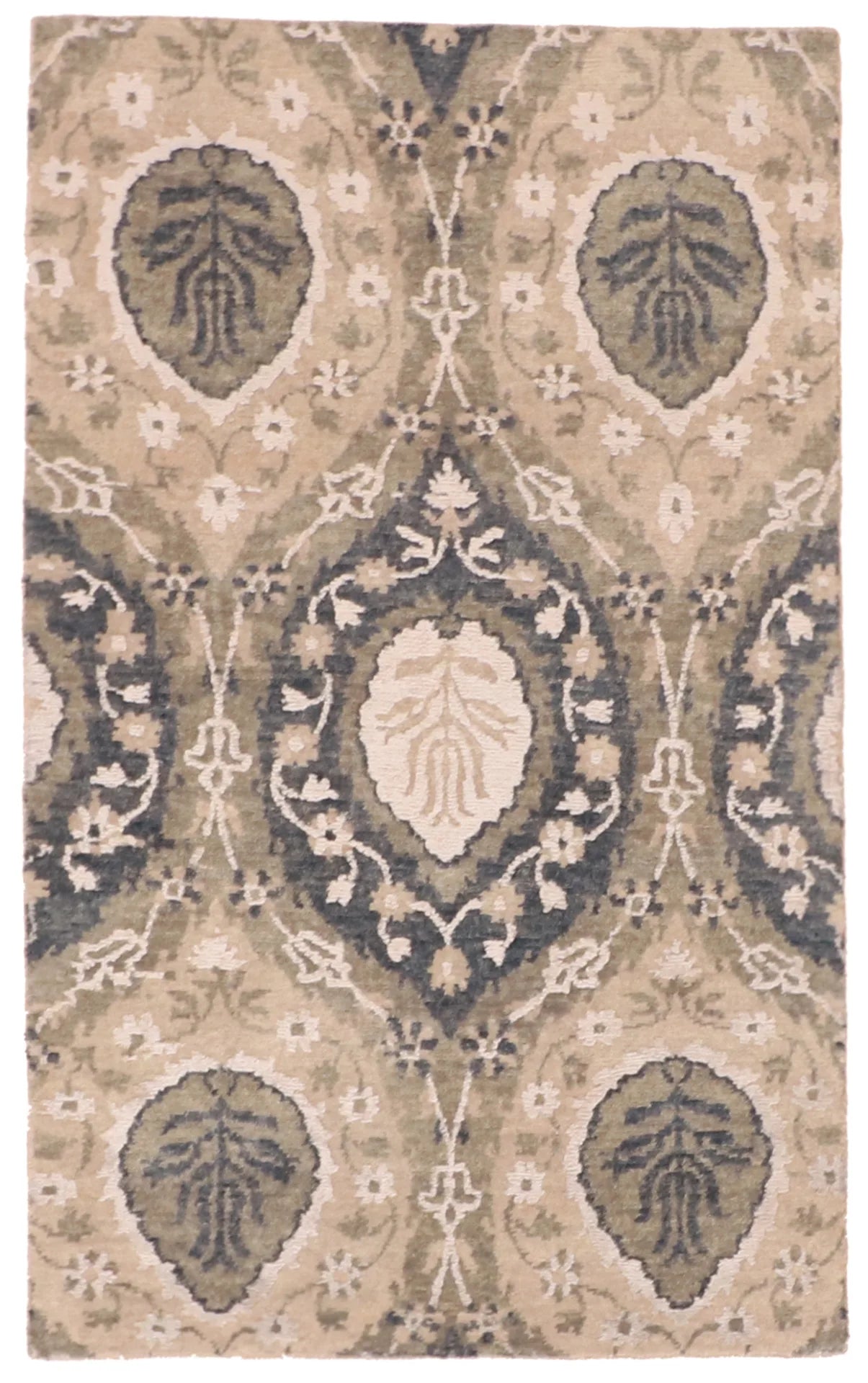 3 x 4.11 - Modern Wool/Silk All Over Rectangle - Finest Hand-Knotted Quality Wool — 60299