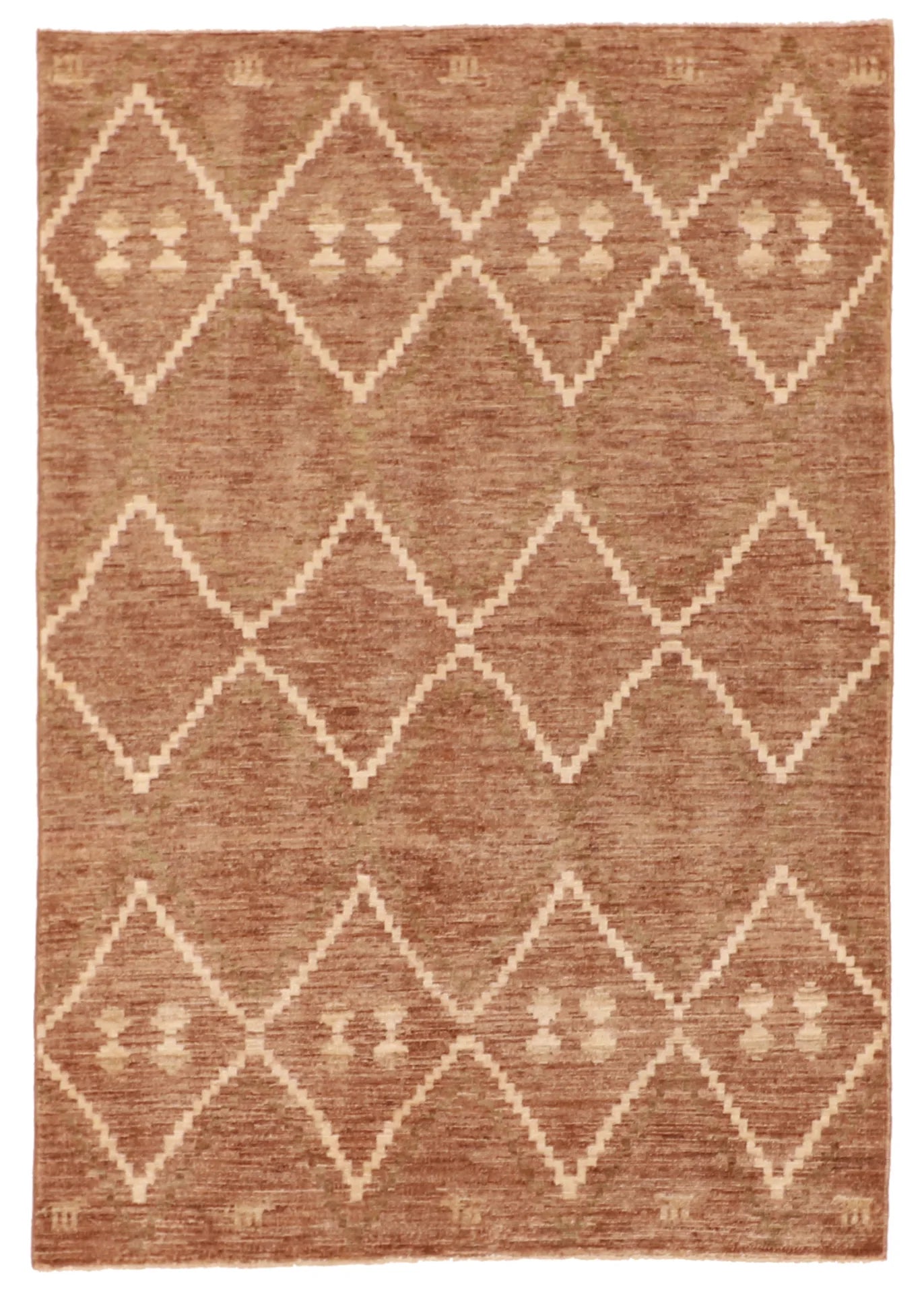4 x 5.10 - Mountain Modern Wool Western Rectangle - Finest Hand-Knotted Quality Wool — 60440