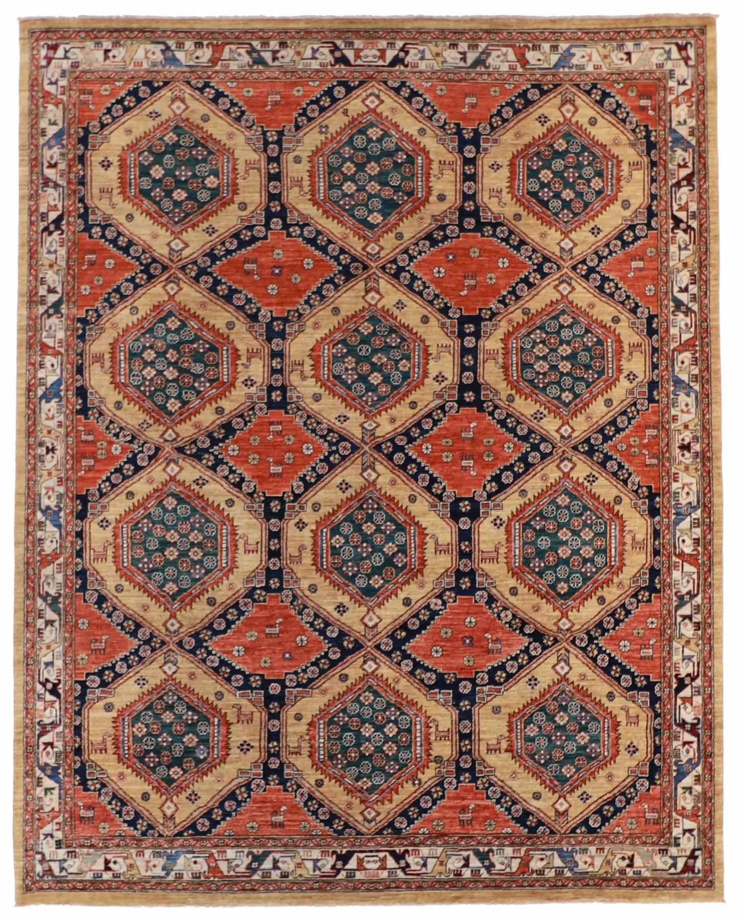 8 x 10 - Malayer Wool All Over Rectangle - Hand Woven Rug — 60707