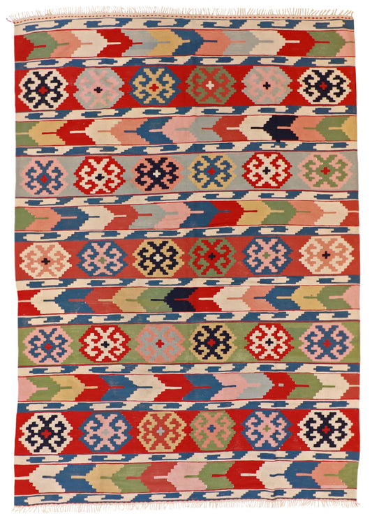 W 8.3 - L 11.7 - Kinora Fine/Wool Geometric Rectangle - Finest Hand-Made Quality Wool - 60886