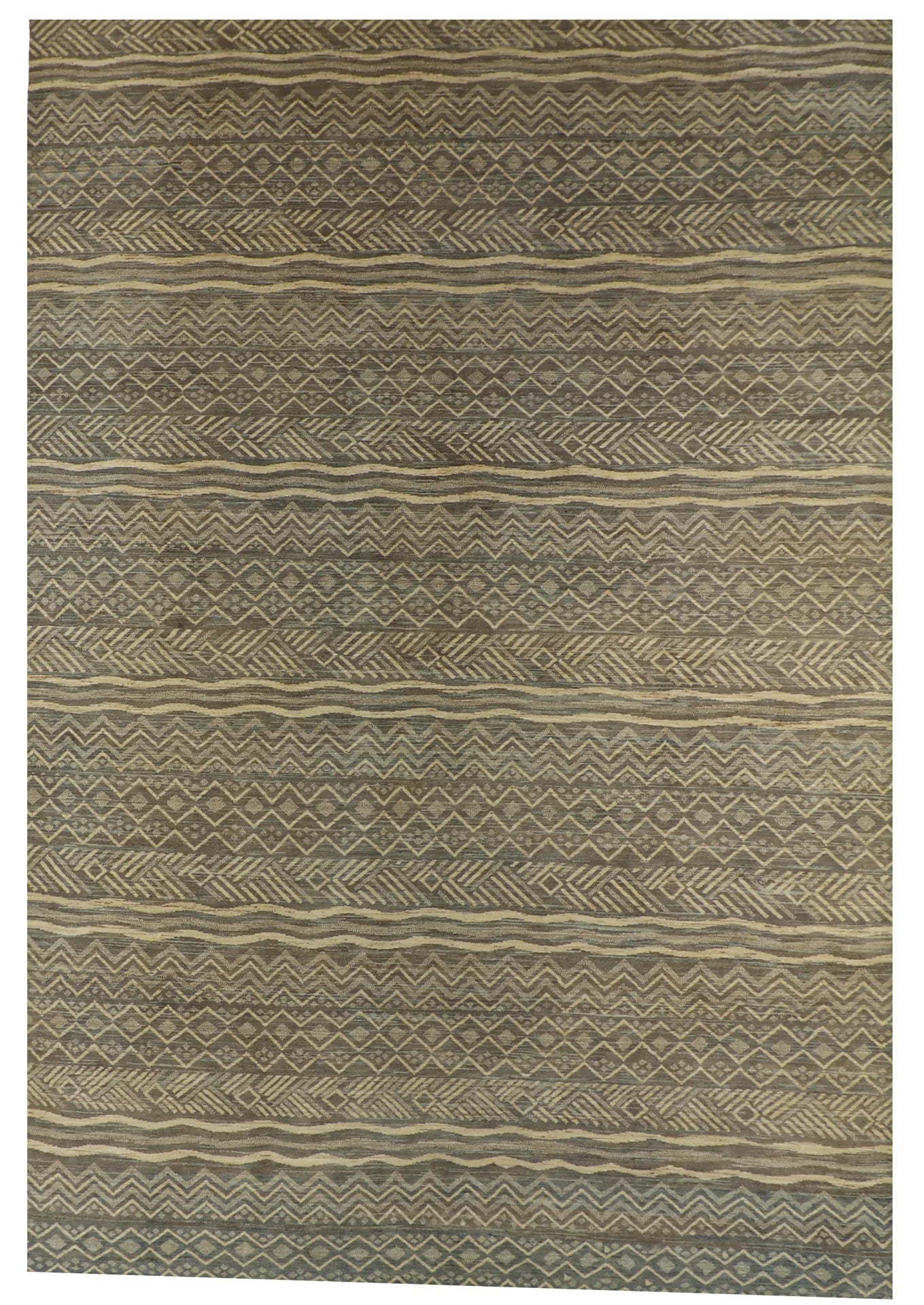 9.9 x 14.2 - Mountain Modern Wool Western Rectangle - Finest Hand-Knotted Quality Wool — 60921
