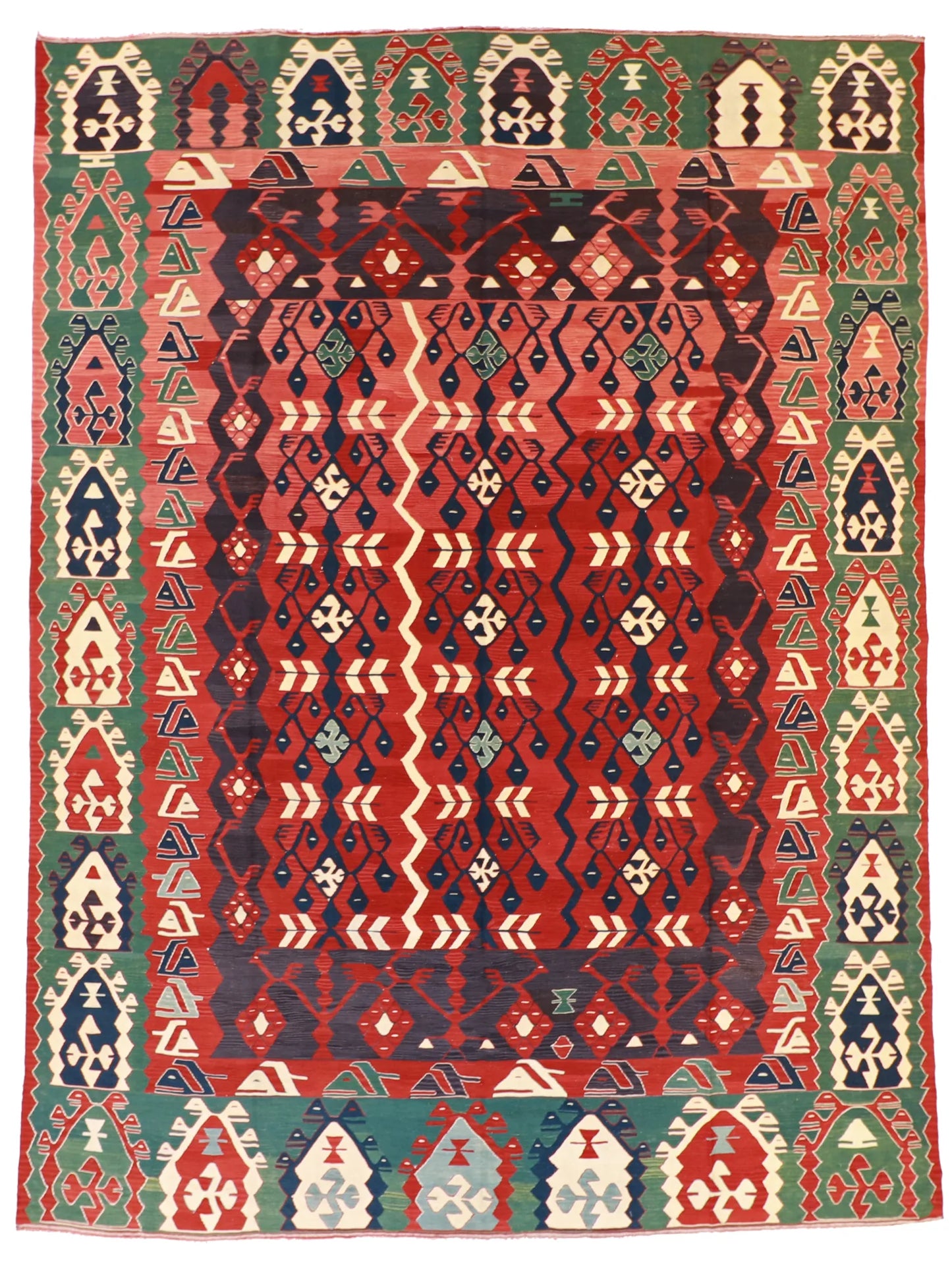 10 x 13.2 - Kilim Wool All Over Rectangle - Finest Hand-Knotted Quality Wool — 60943