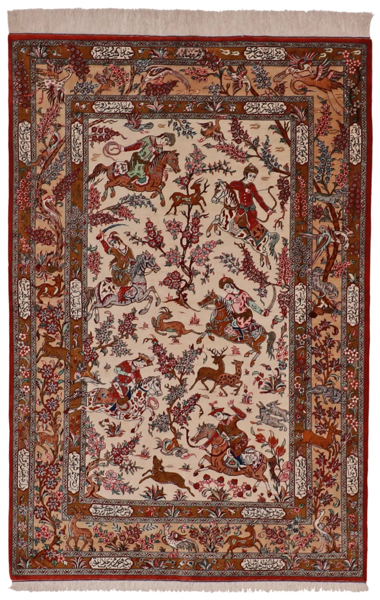 3.3 x 5 - Qum Fine/Silk All Over Rectangle - Finest Hand-Knotted Quality Wool — 60960