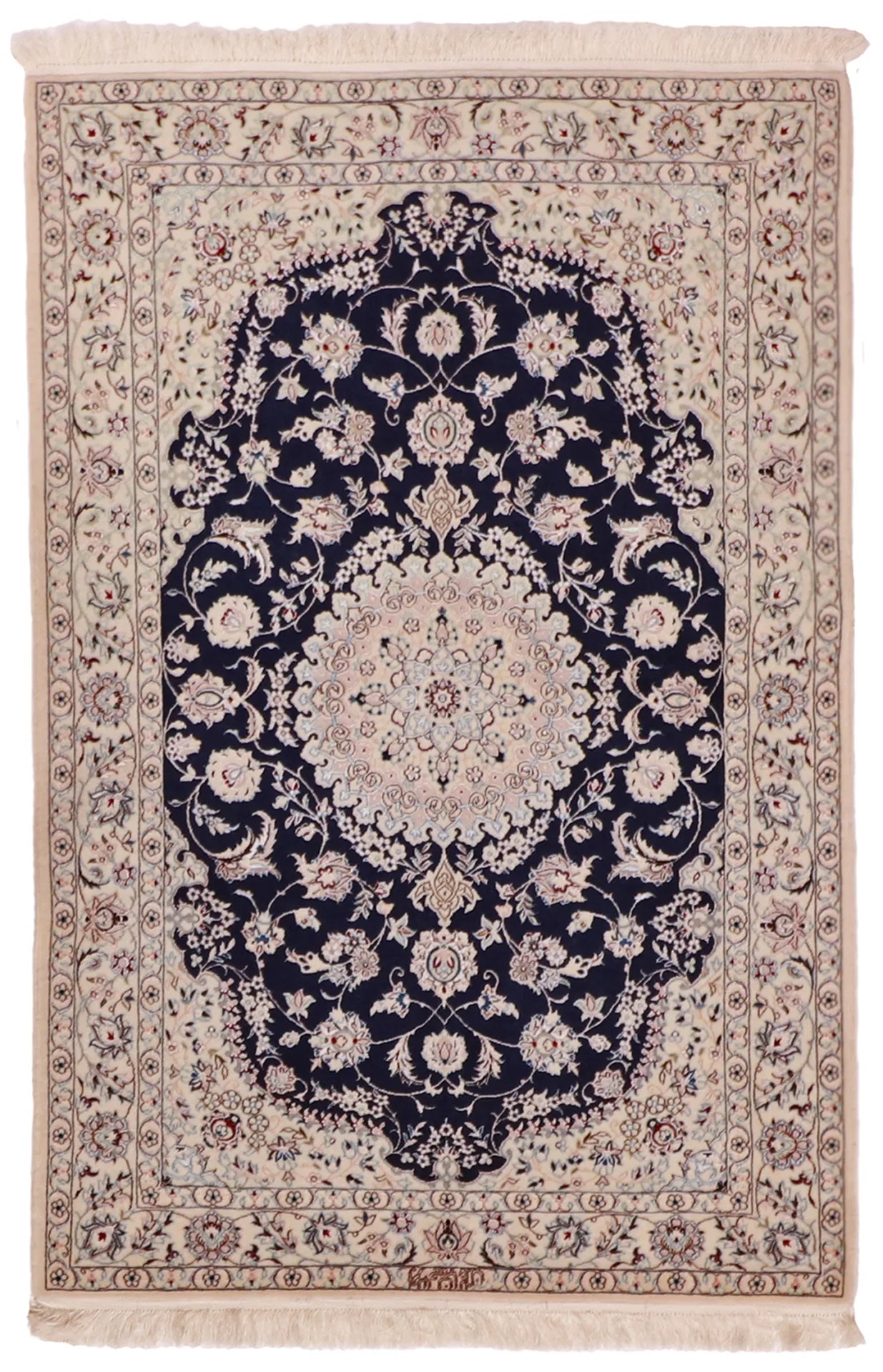 3.3 x 5 - Naine Wool/Silk All Over Rectangle - Finest Hand-Knotted Quality Wool — 60994