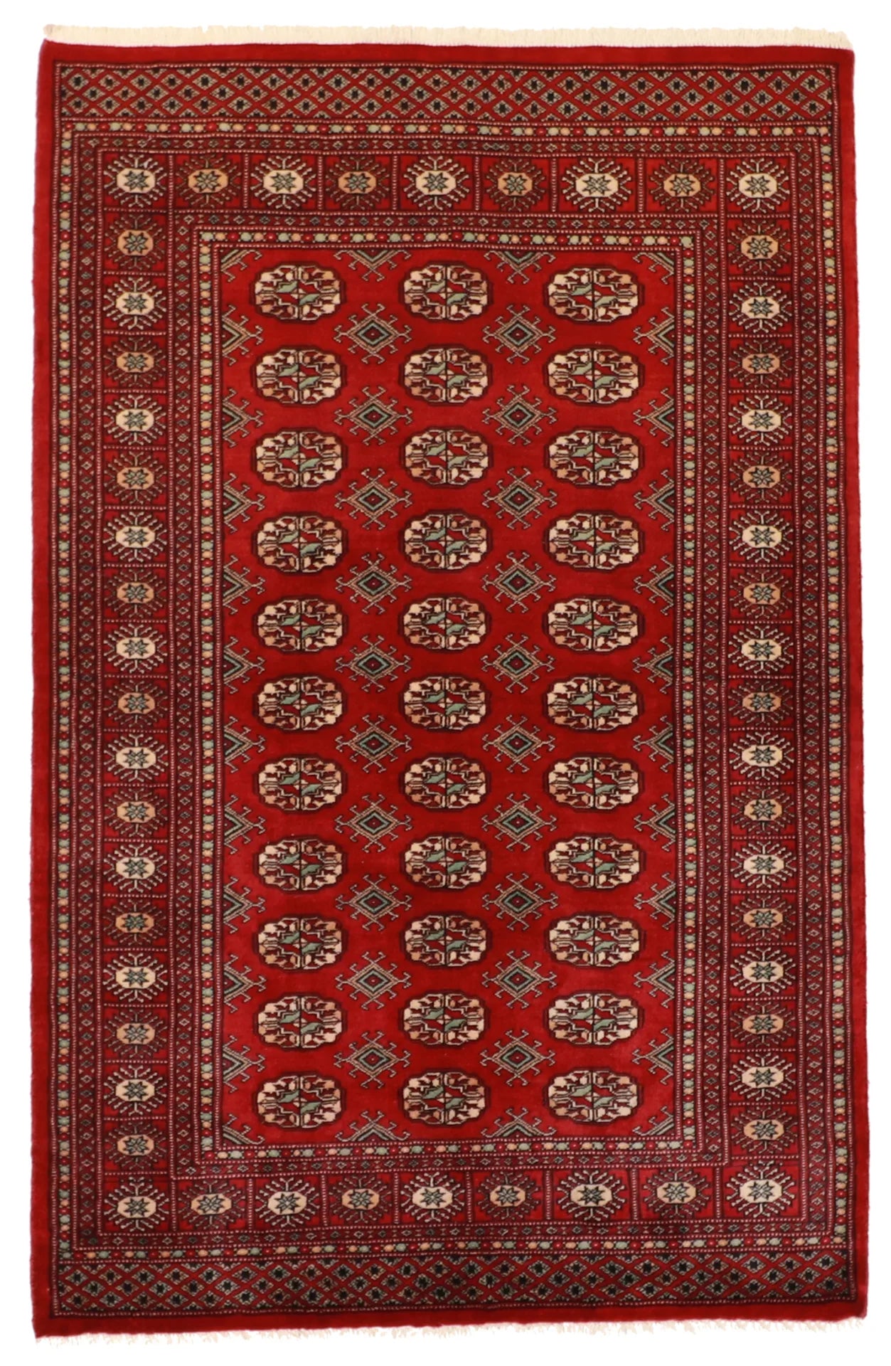 2.6 x 4 - Bokhara Wool Traditional Rectangle - Finest Hand-Knotted Quality Wool — 61219
