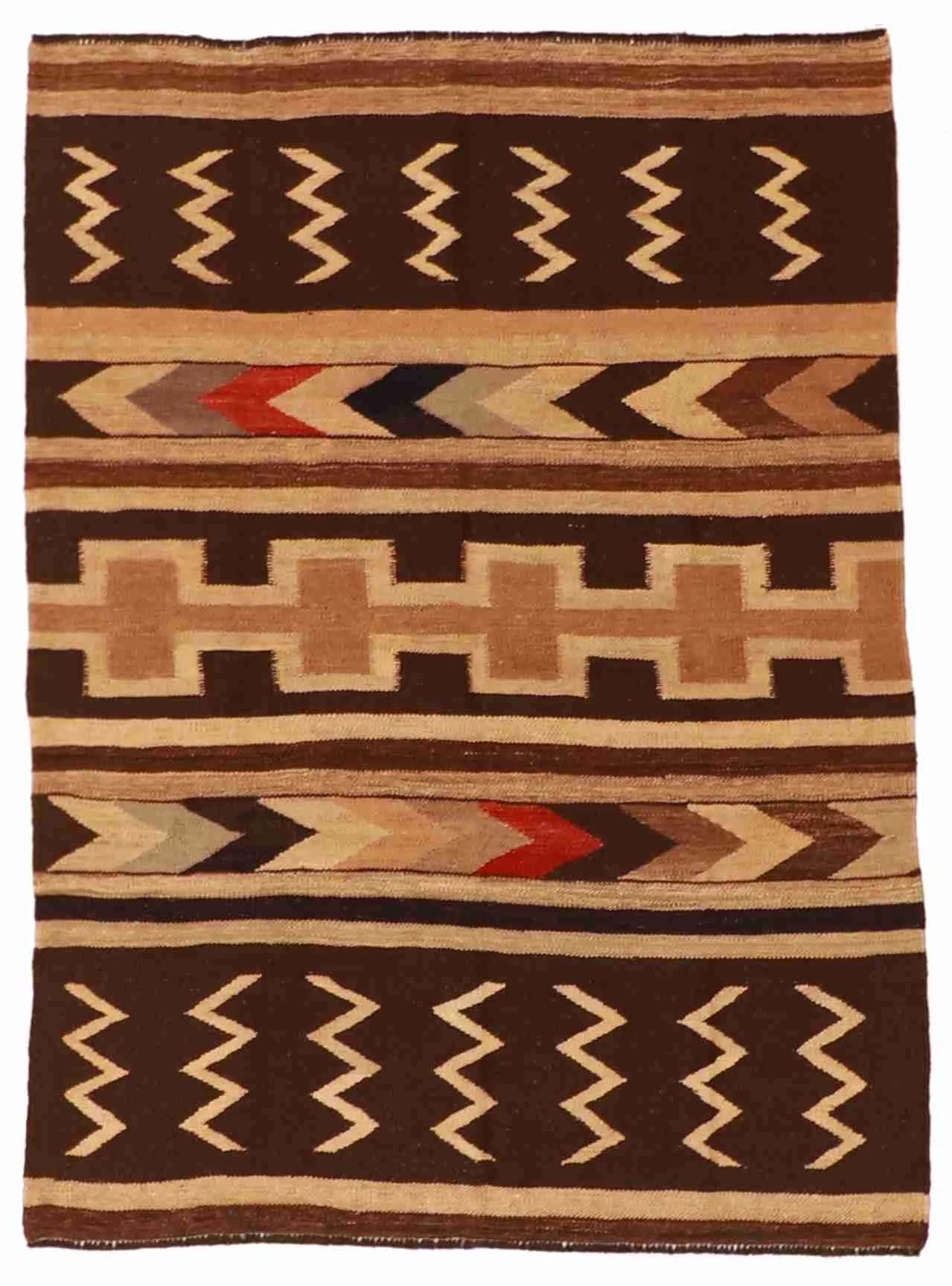 5 x 6.10 - Kilim Fine/Wool Geometric Rectangle - Finest Hand-Made Quality Wool - 61304