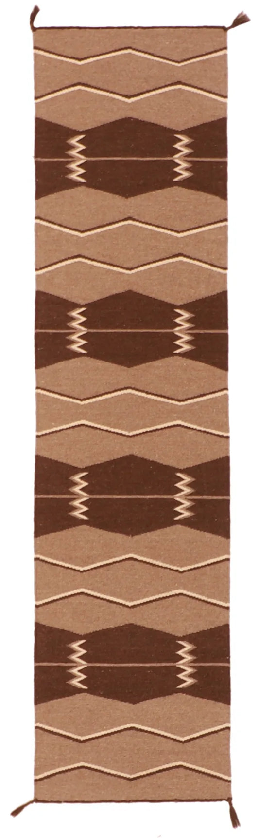 W 2 - L 8.1 - Navajo Fine/Wool Geometric Rectangle - Finest Hand-Made Quality Wool - 61628