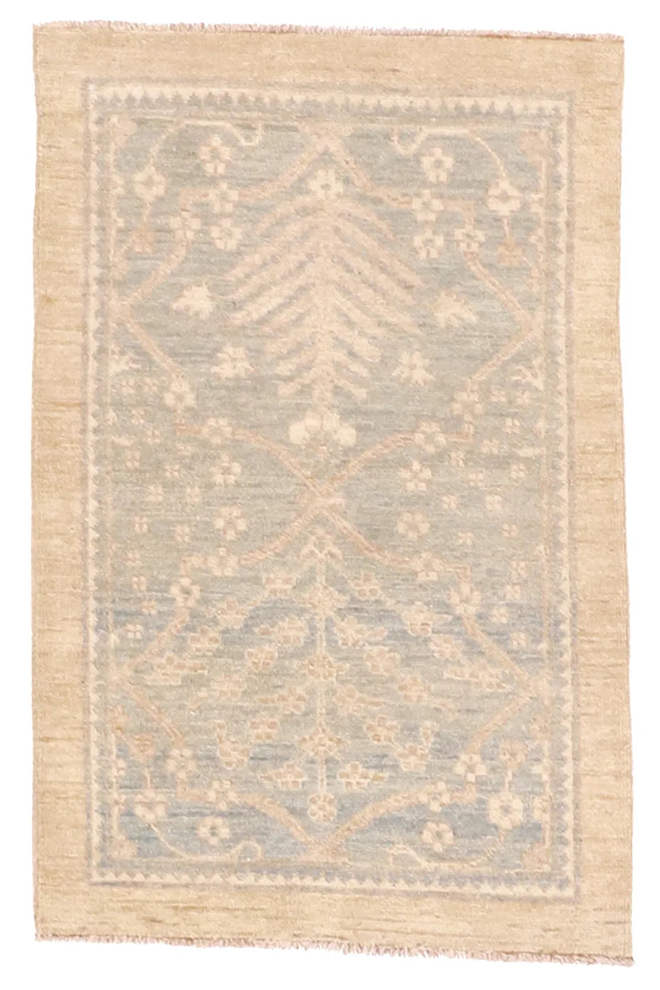2 x 3 - Tree of Life Fine/Wool All Over Rectangle - Finest Hand-Knotted Quality Wool — 61755
