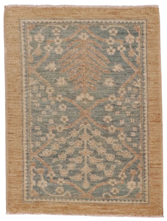 2 x 3 - Yamoud Fine/Wool All Over Rectangle - Finest Hand-Knotted Quality Wool - 61757