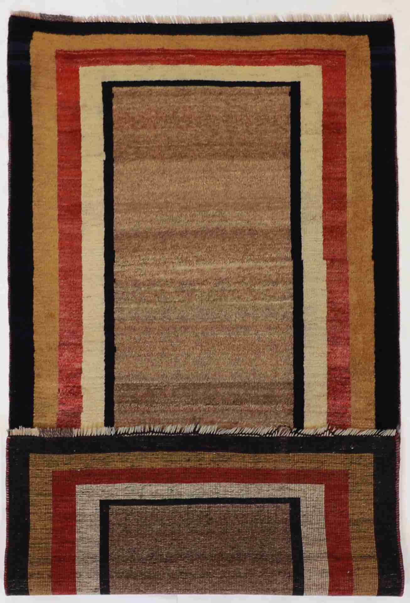 W 3.4 - L 6.5 - Gabbeh Fine/Wool All Over Rectangle - Finest Hand-Knotted Quality Wool - 61806