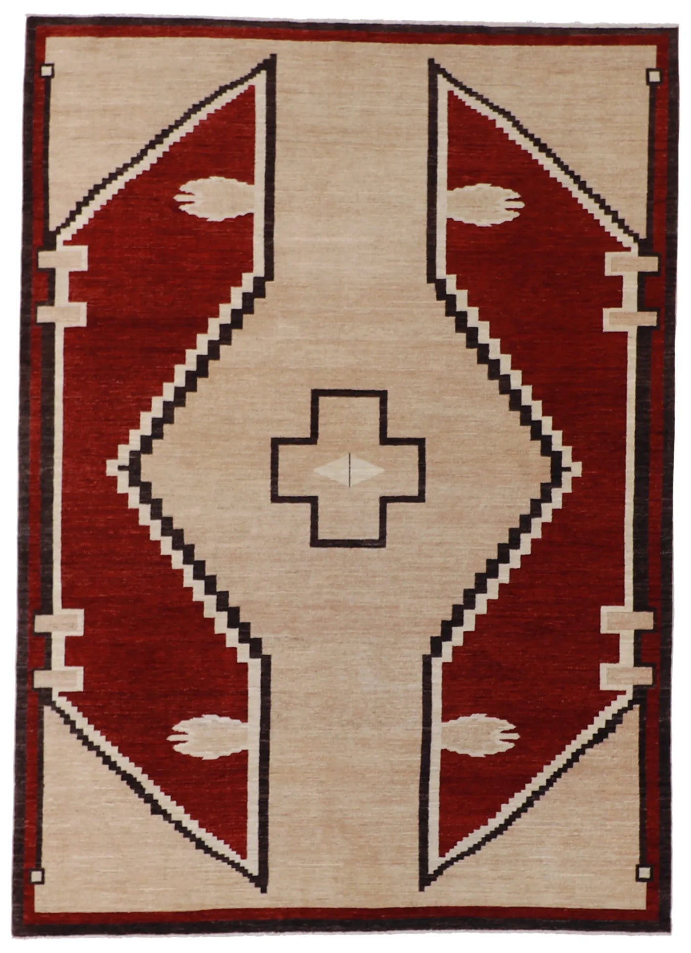 6.4 x 8.10 - Mountain Modern Wool Western Rectangle - Finest Hand-Knotted Quality Wool — 62133