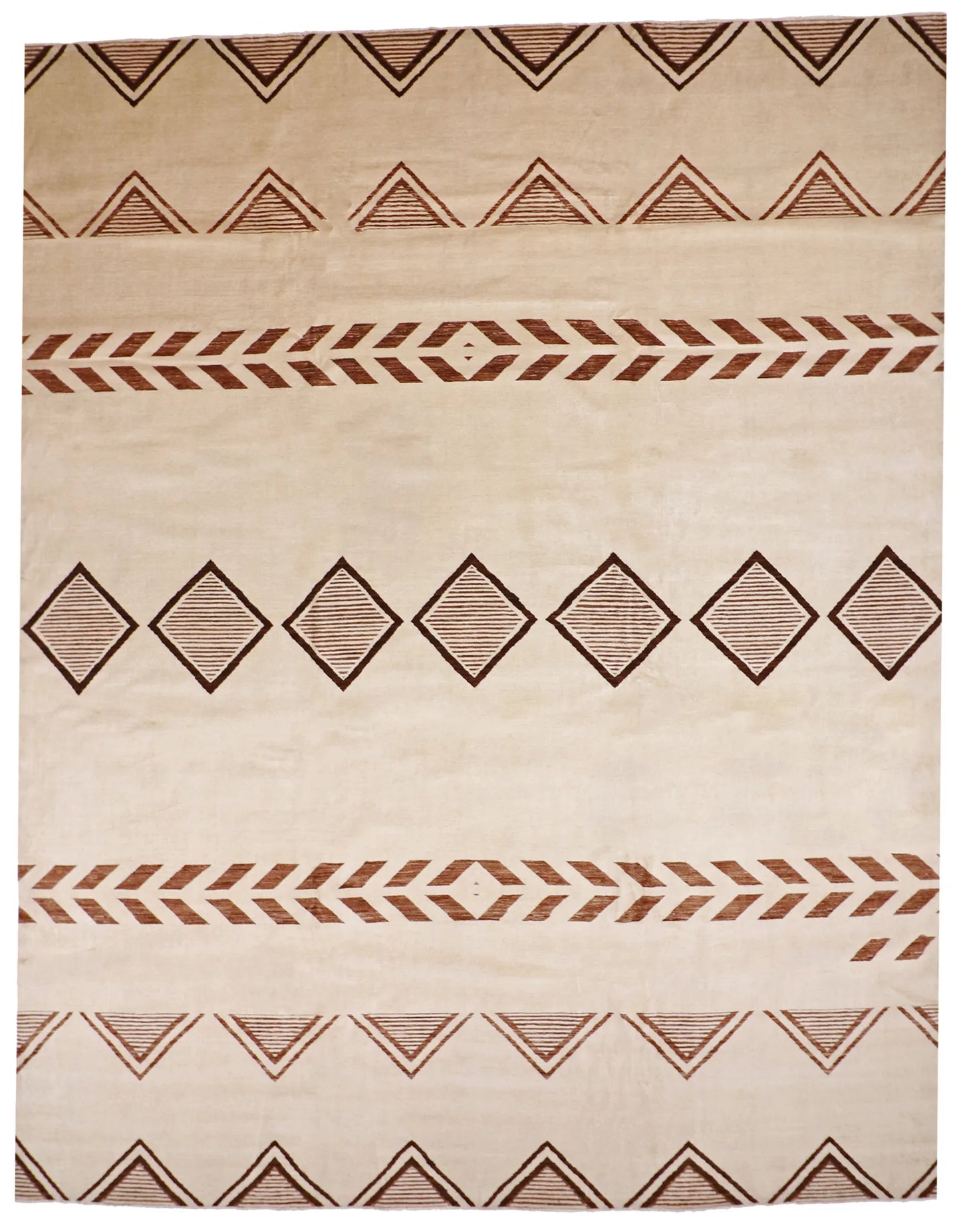 Oversized - Mountain Modern Fine/Wool All Over Rectangle - Finest Hand-Knotted Quality Wool — 62143