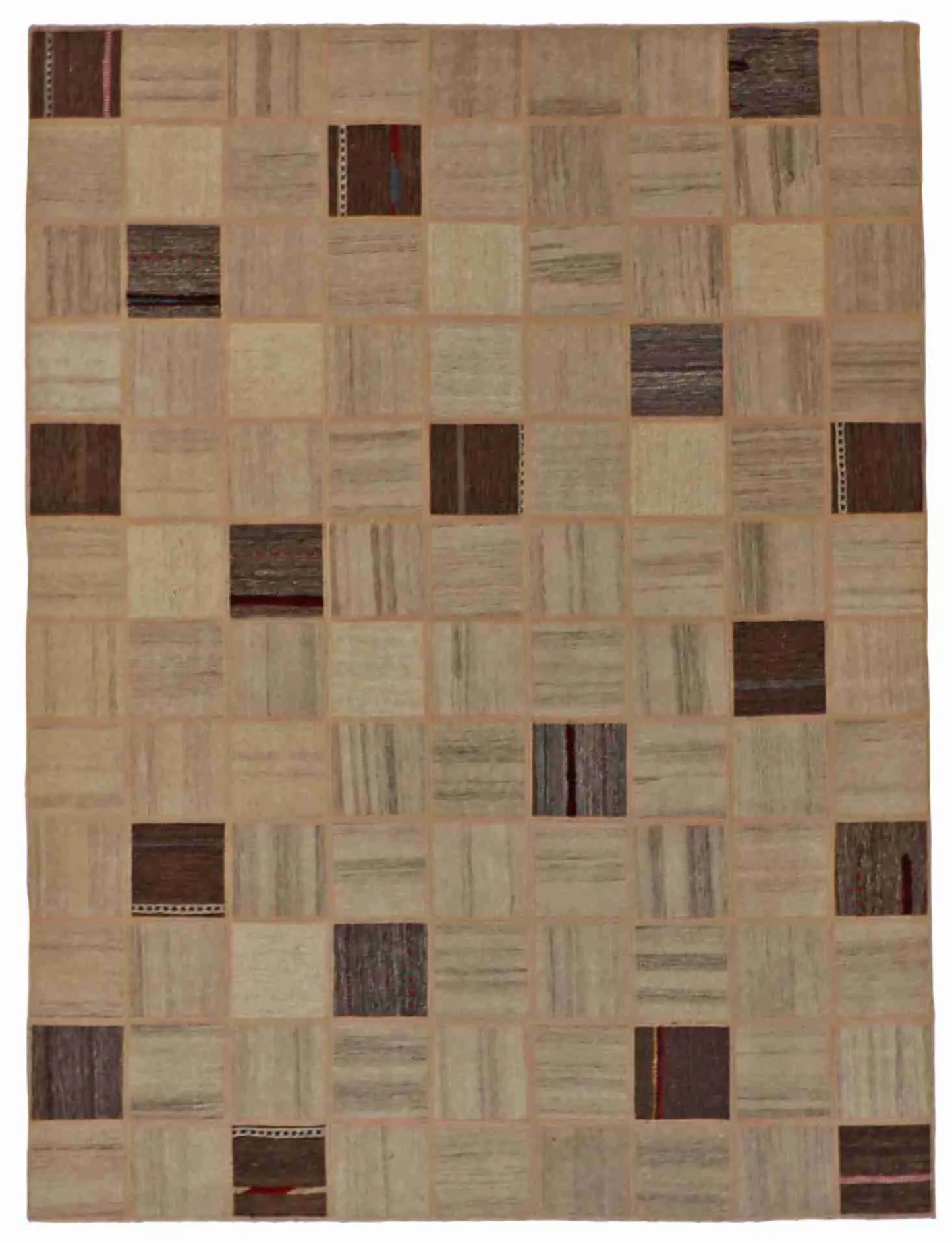 5.10 x 7.10 - Modern Wool Contemporary Rectangle - Finest Hand-Knotted Quality Wool — 62323