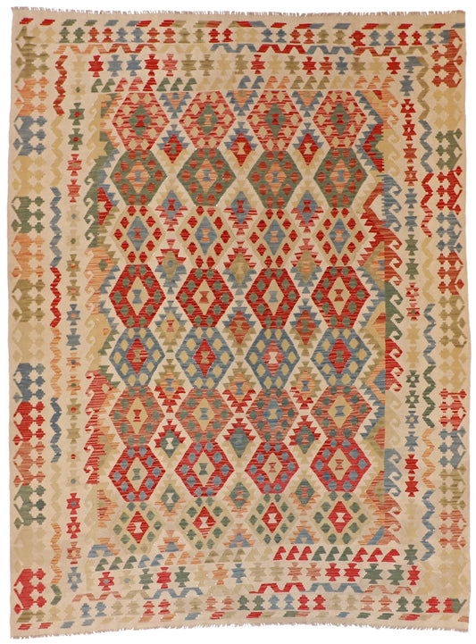 8.6 x 11.3 - Kilim Fine/Wool All Over Rectangle - Finest Hand-Made Quality Wool - 62439