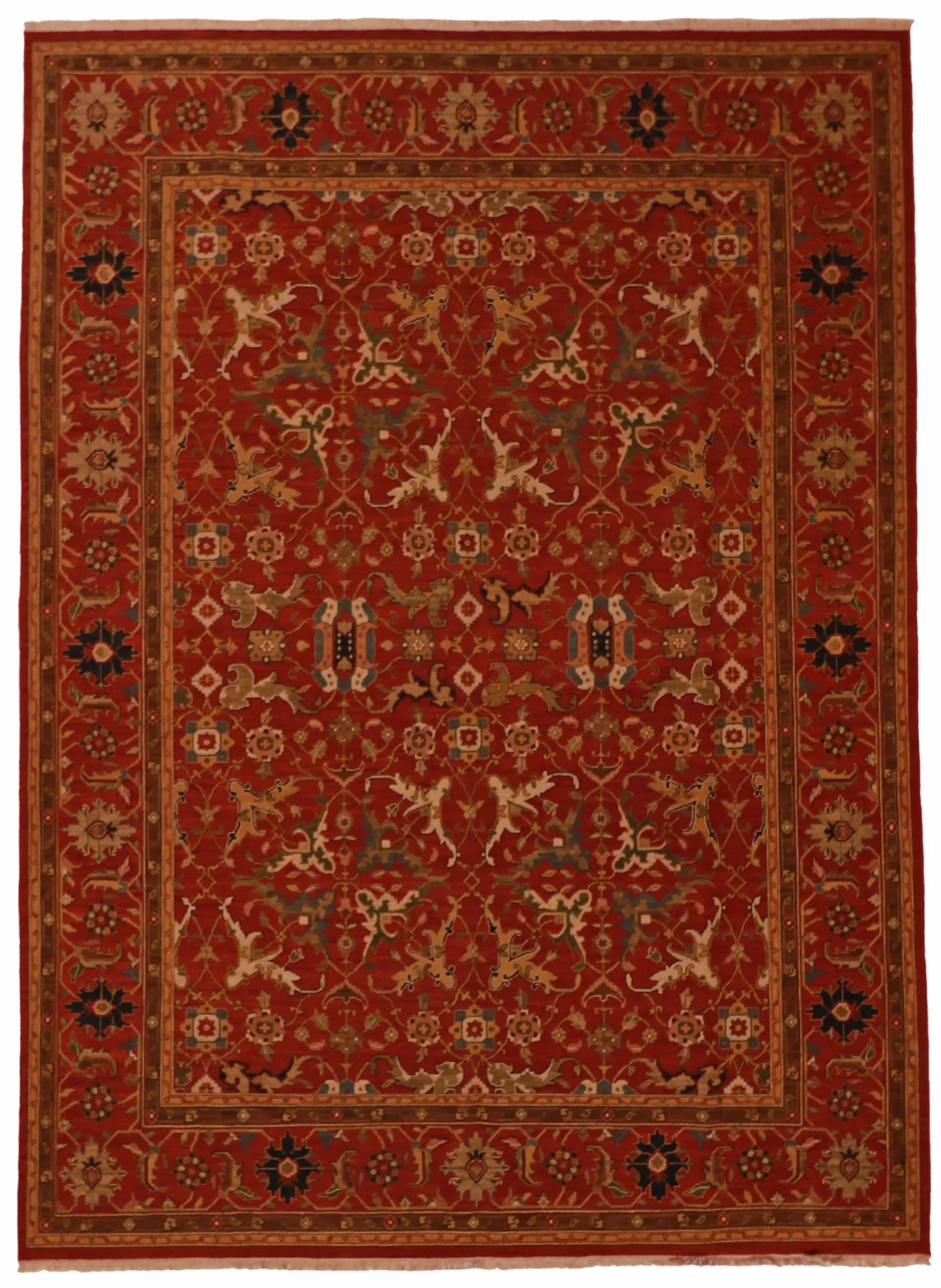 8.1 x 12 - Traditional Wool Heriz Rectangle - Hand Woven Rug — 62592