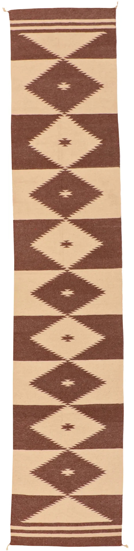 2.5 x 12.1 - Navajo Fine/Wool Kilim Rectangle - Finest Hand-Made Quality Wool — 63057