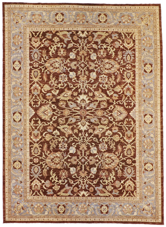 10 x 13.8 - Frahan Fine/Wool All Over Rectangle - Finest Hand-Knotted Quality Wool — 63205