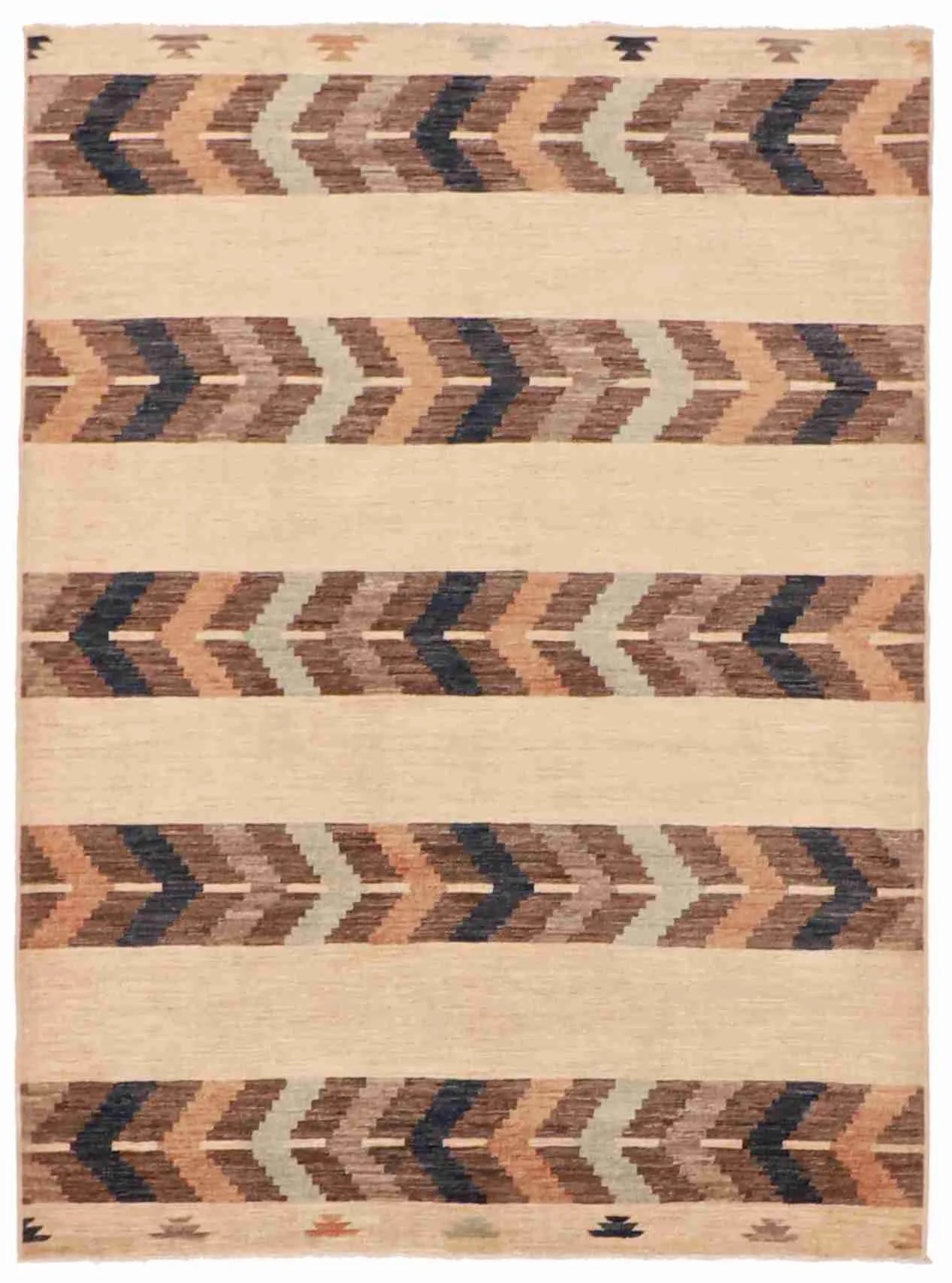 5.2 x 7.1 - Mountain Modern Wool Western Rectangle - Finest Hand-Knotted Quality Wool — 63246