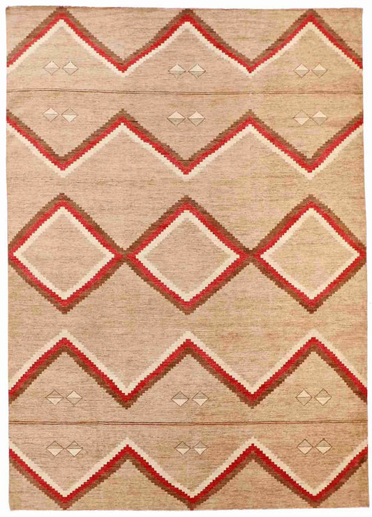 9.10 x 13.9 - Mountain Modern Wool Western Rectangle - Finest Hand-Knotted Quality Wool — 63296